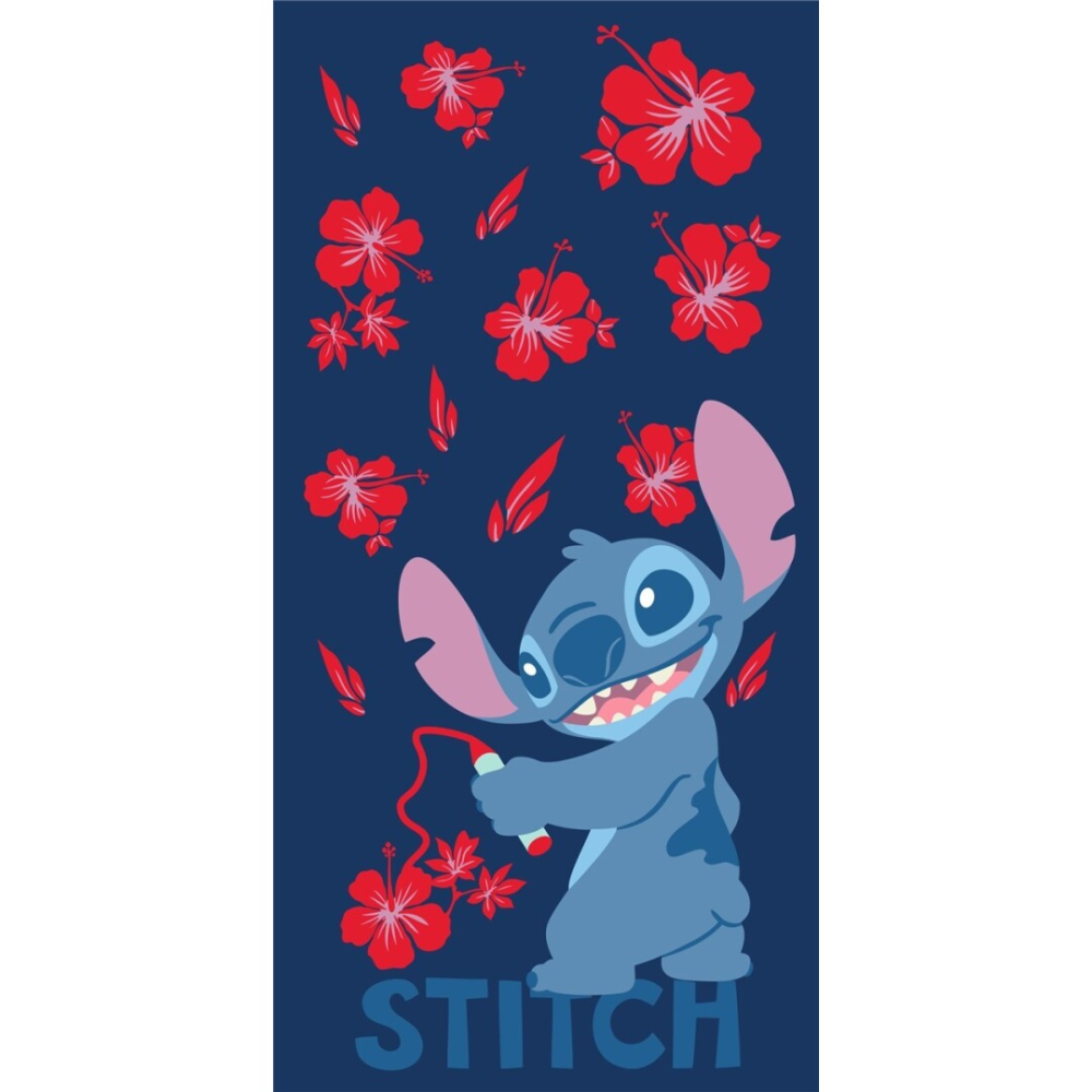Serviette De Bain Stitch Lilo & Stitch - Drap De Plage Ultra Doux 70x140 Cm Pour Enfants Et Adultes