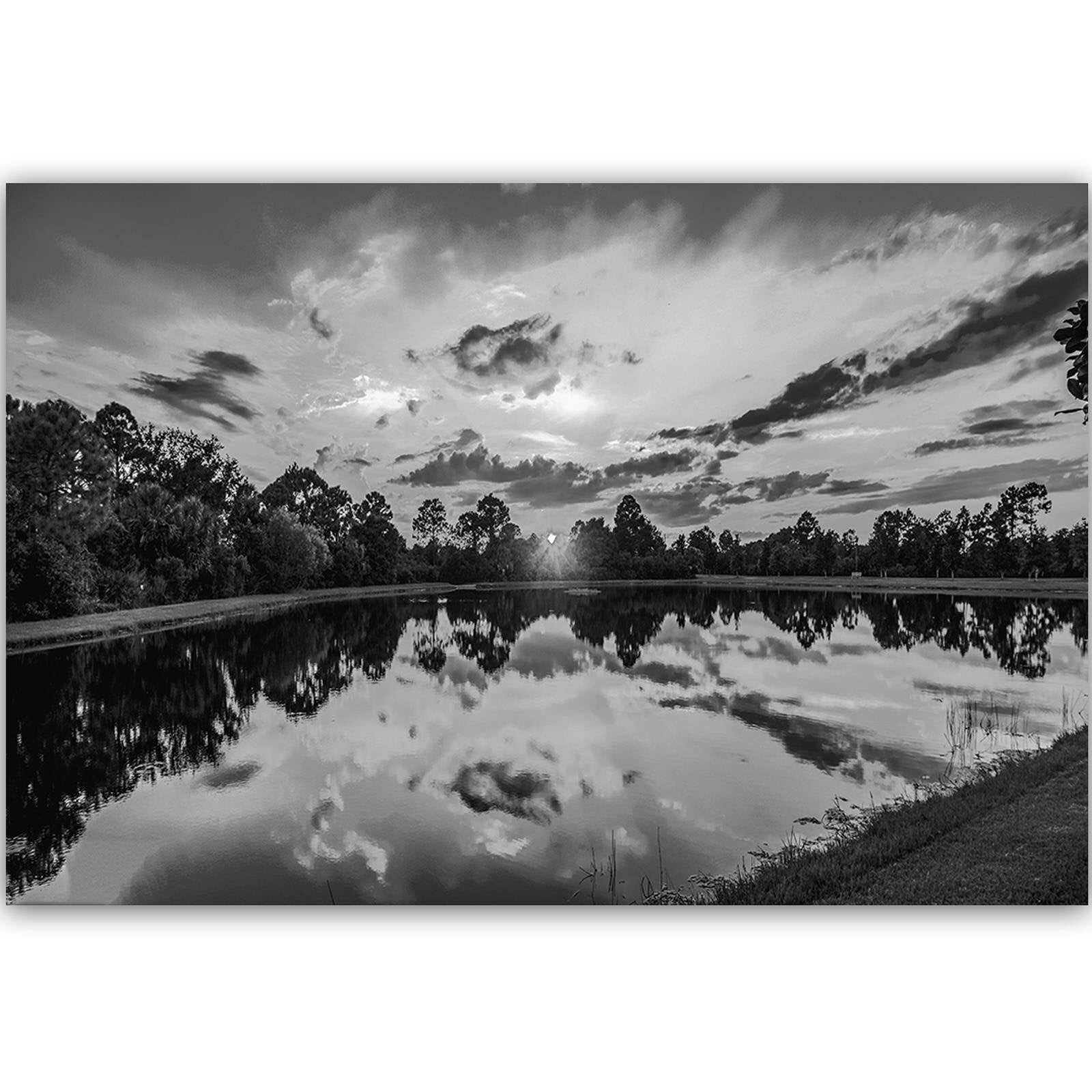 Tableau lever de soleil sur le lac 2 - 60 x 40 cm - 2