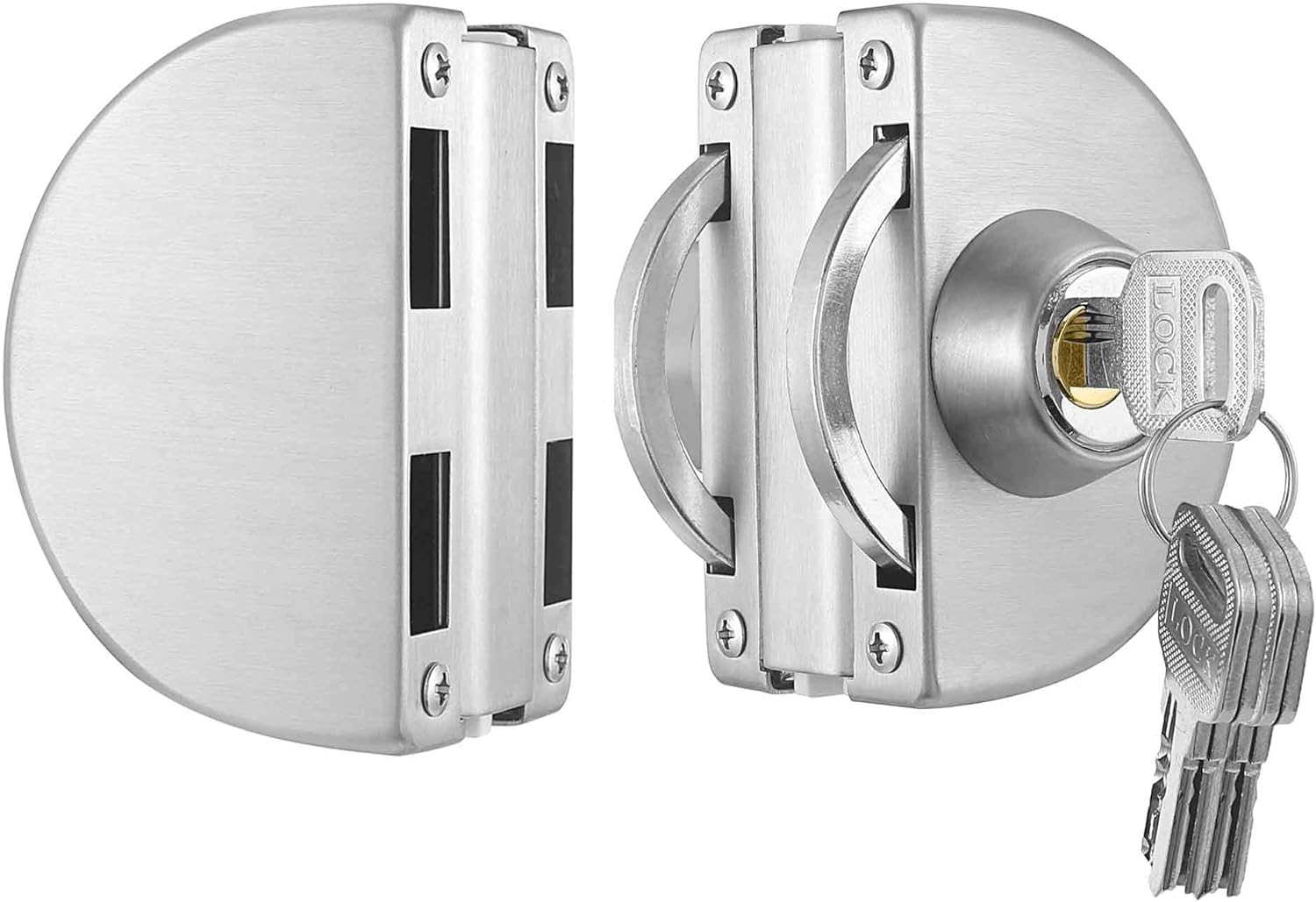 Podwójny zawias do drzwi przesuwnych ze stali nierdzewnej do szkła o grubości 1/2" (10-12 mm) z kluczem