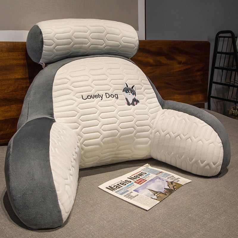 Coussin de soutien lombaire avec grand dossier, coussin de tête de lit en latex, coussin de canapé, adapté à la lecture au lit - 5