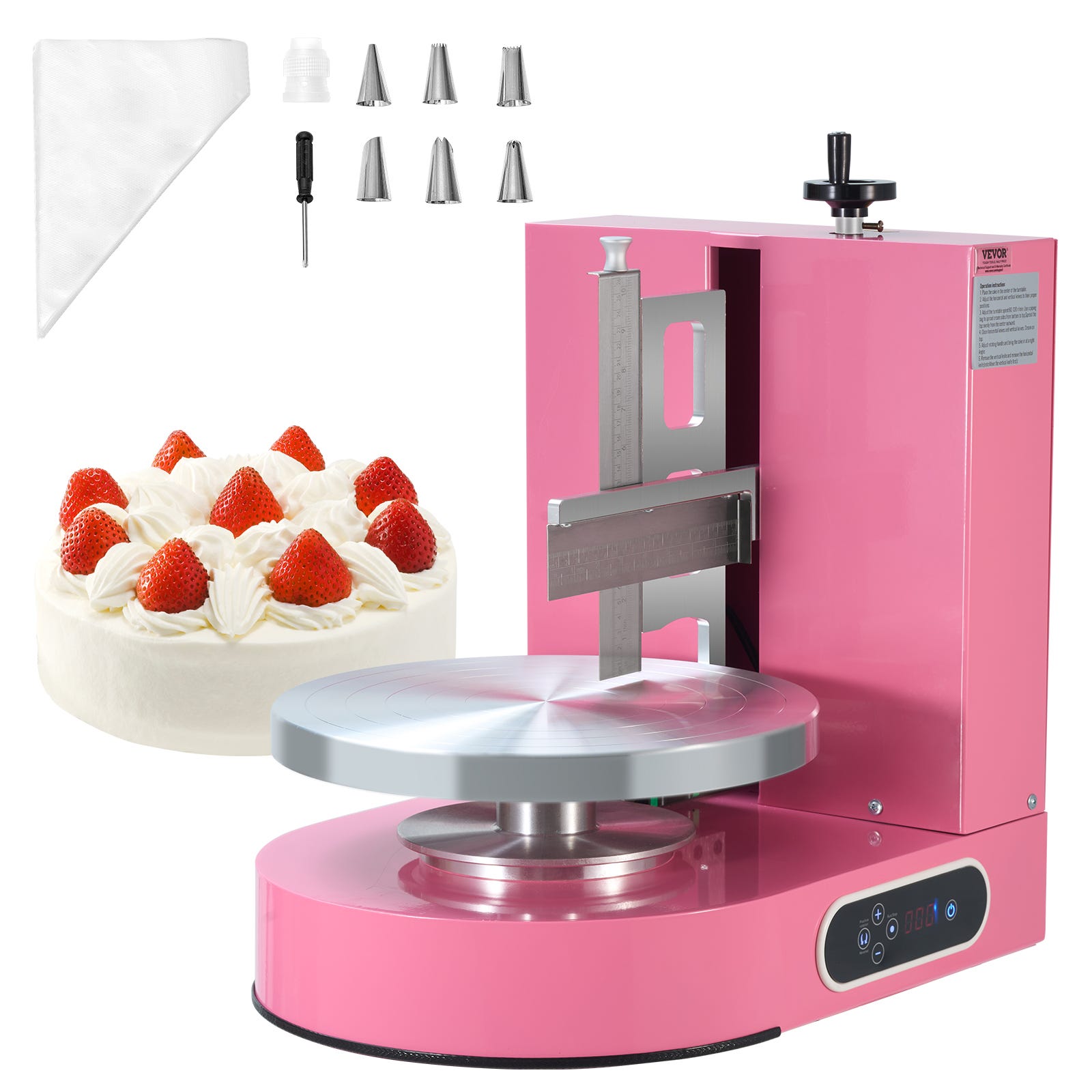 Pastel Machine Máquina para Decorar Pasteles 4-12 pulgadas, Lijadora de Crema ...