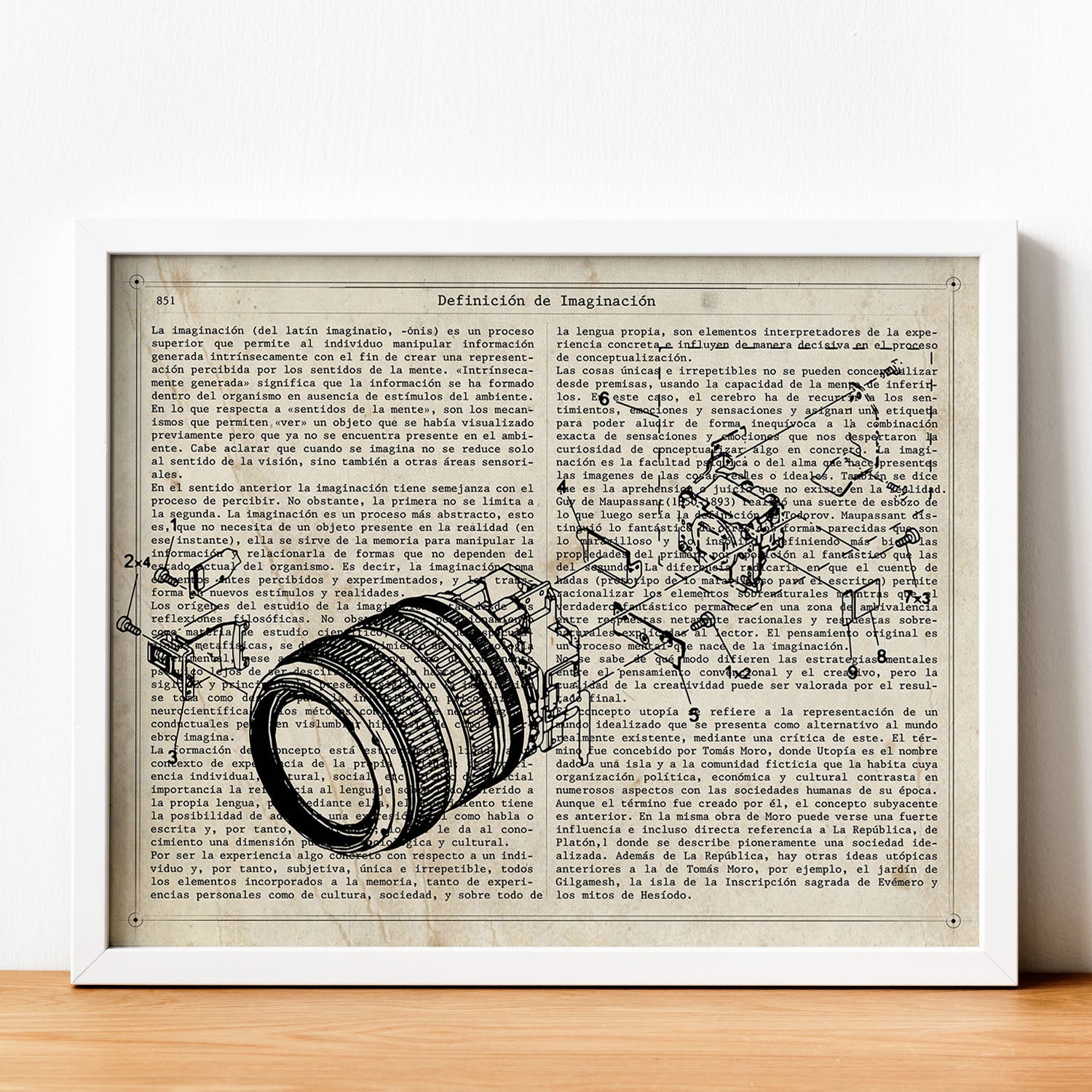 Affiches D'objets Vintage Lamin Objectif De L'europe Avec Des Images D'objets Et D'instruments Vintage, Avec Des Définitions Espagnoles A4 Sans Cadre - 2