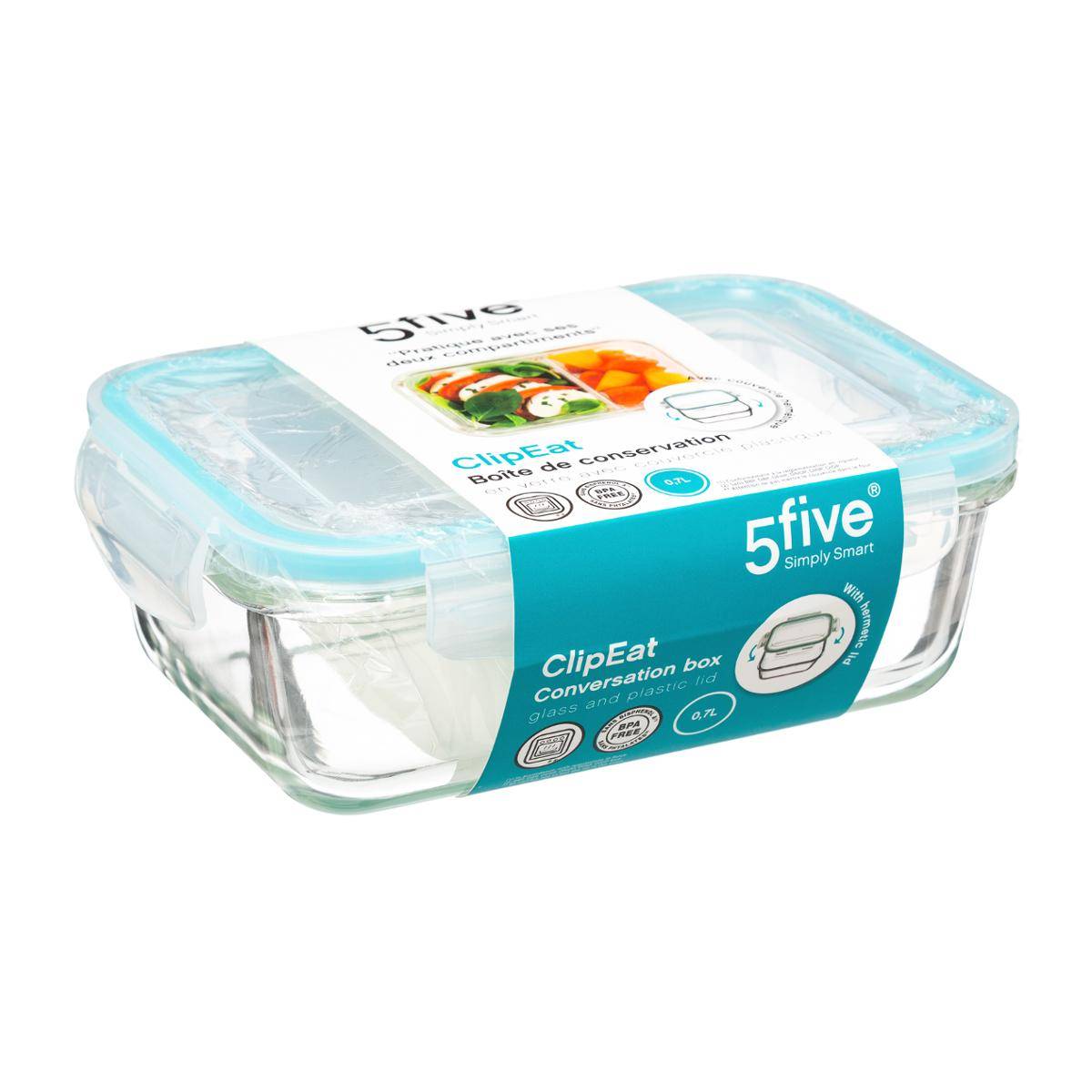 POJEMNIK NA LUNCH SZKLANY z przegródką 750ml