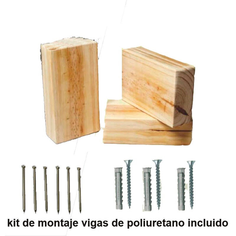 Viga Imitación Madera color Blanco 10x10x300 cm fabricada en Poliuretano - 3