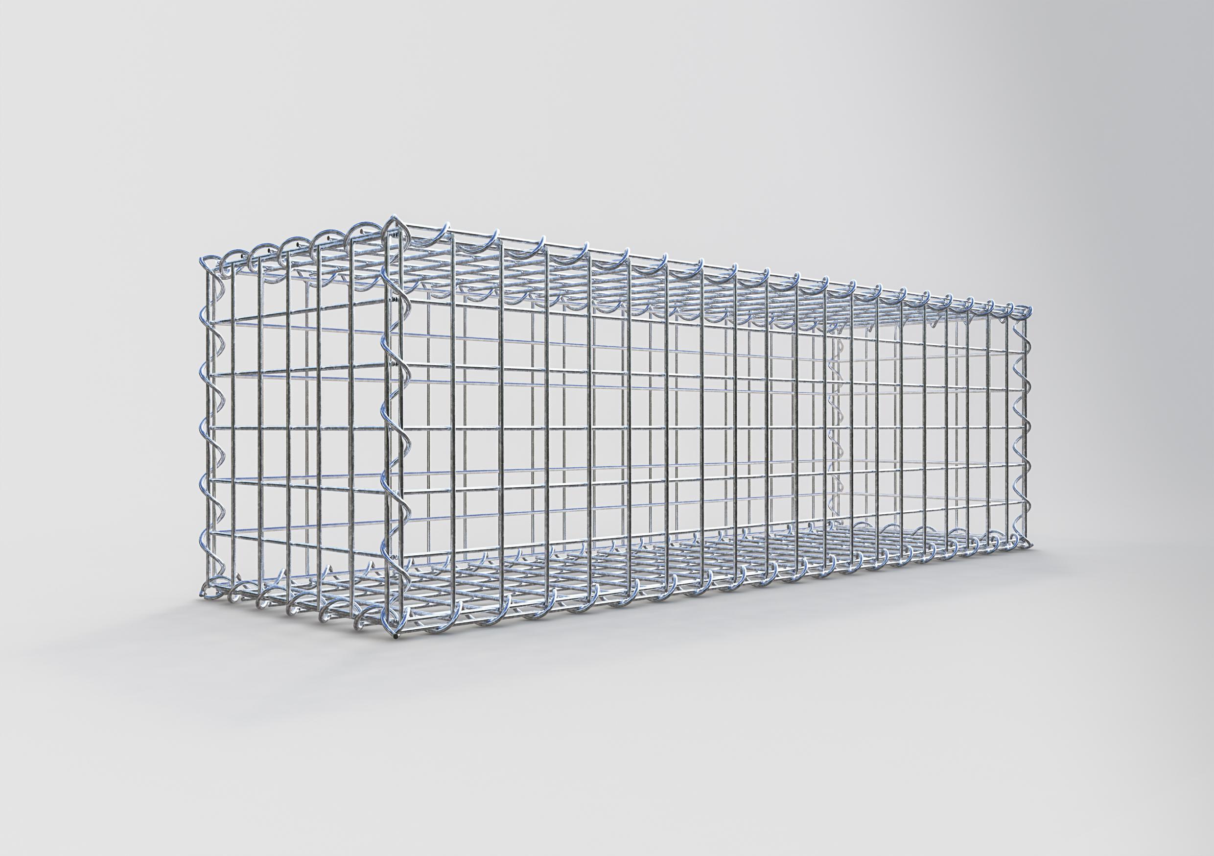 Gabiona - Gavión de acero galvanizado 100x30x30cm (LxAxP), malla 5 x 5cm, Espiral, jaula metálica para muro o jardín - 6