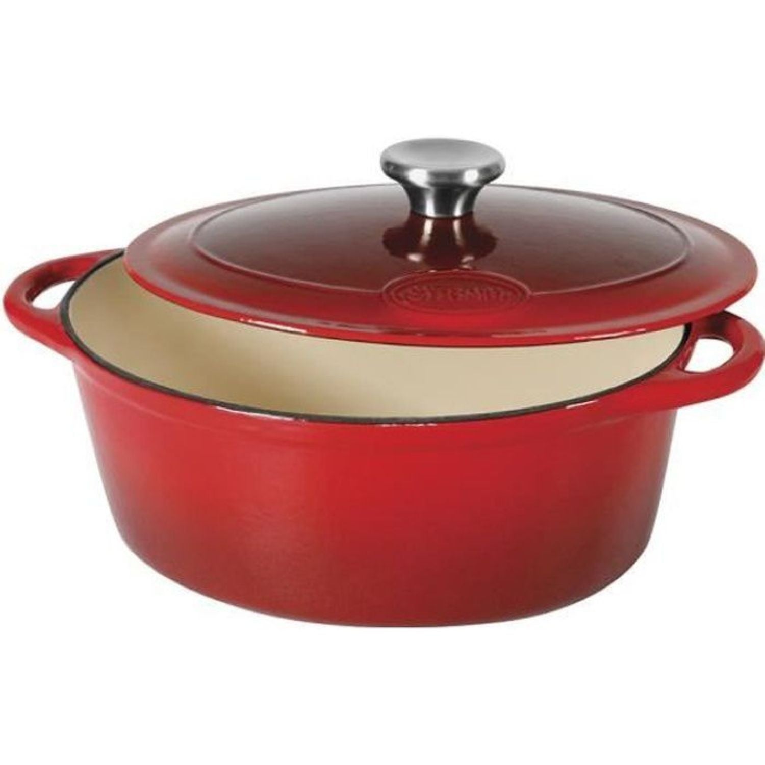 Cocotte En Fonte émaillée Ovale – Rouge – 23x18 Cm – Occasion