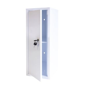 Armadio Per Medicinali In Acciaio Inossidabile, Serratura A 3 Scomparti Porta In Vetro 25x12x48 Cm Argento 99177751