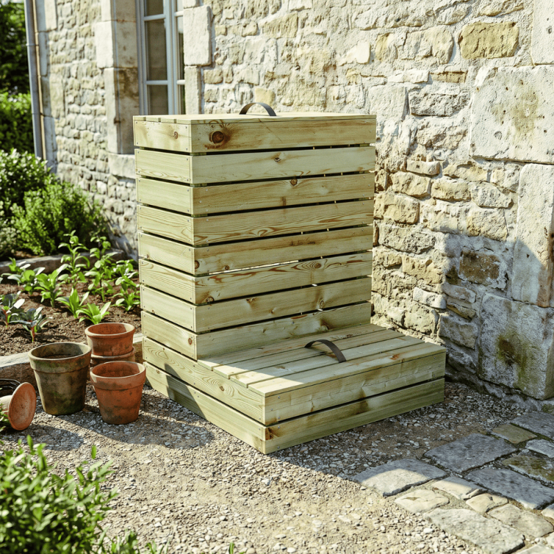 Composteur en bois traité 79 x 81 x 100 cm Alto - 2