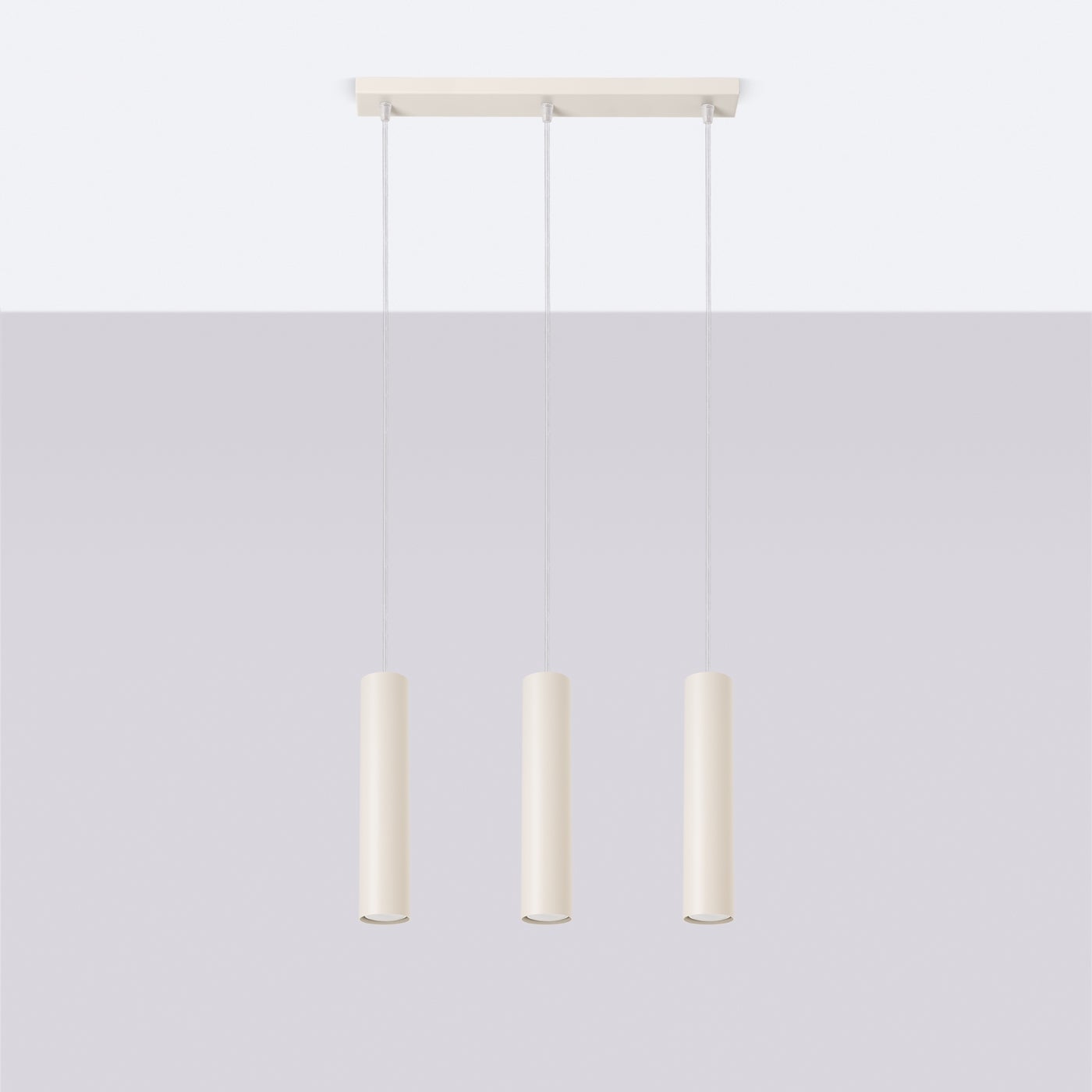 Lampa wisząca TORIS 3L beżowa LED 4000K - 45x6x98cm Sollux