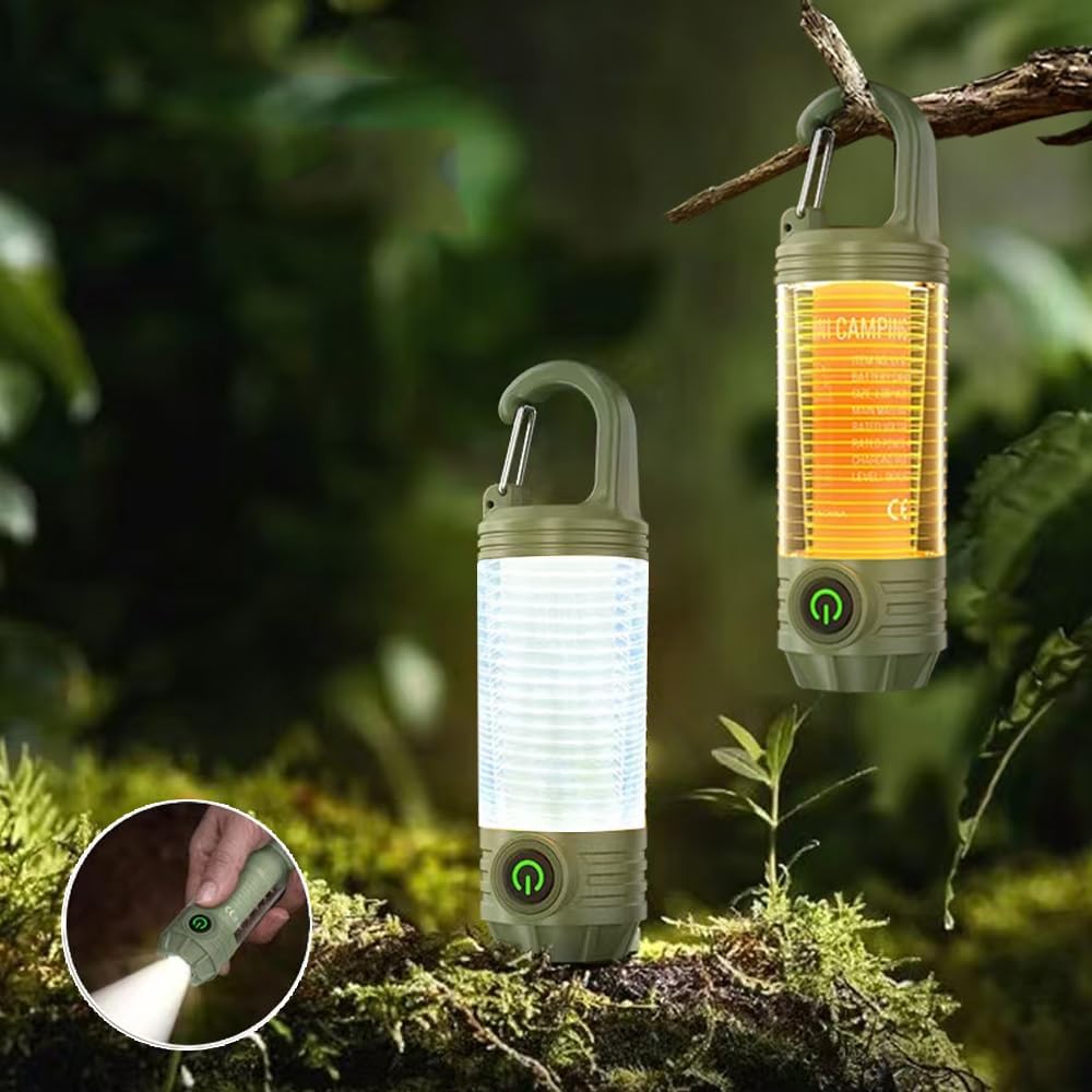 Lampe Torche LED Rechargeable Type-C - 4 Modes, Zoom Télescopique, Crochet, Pour Randonnée Et Camping