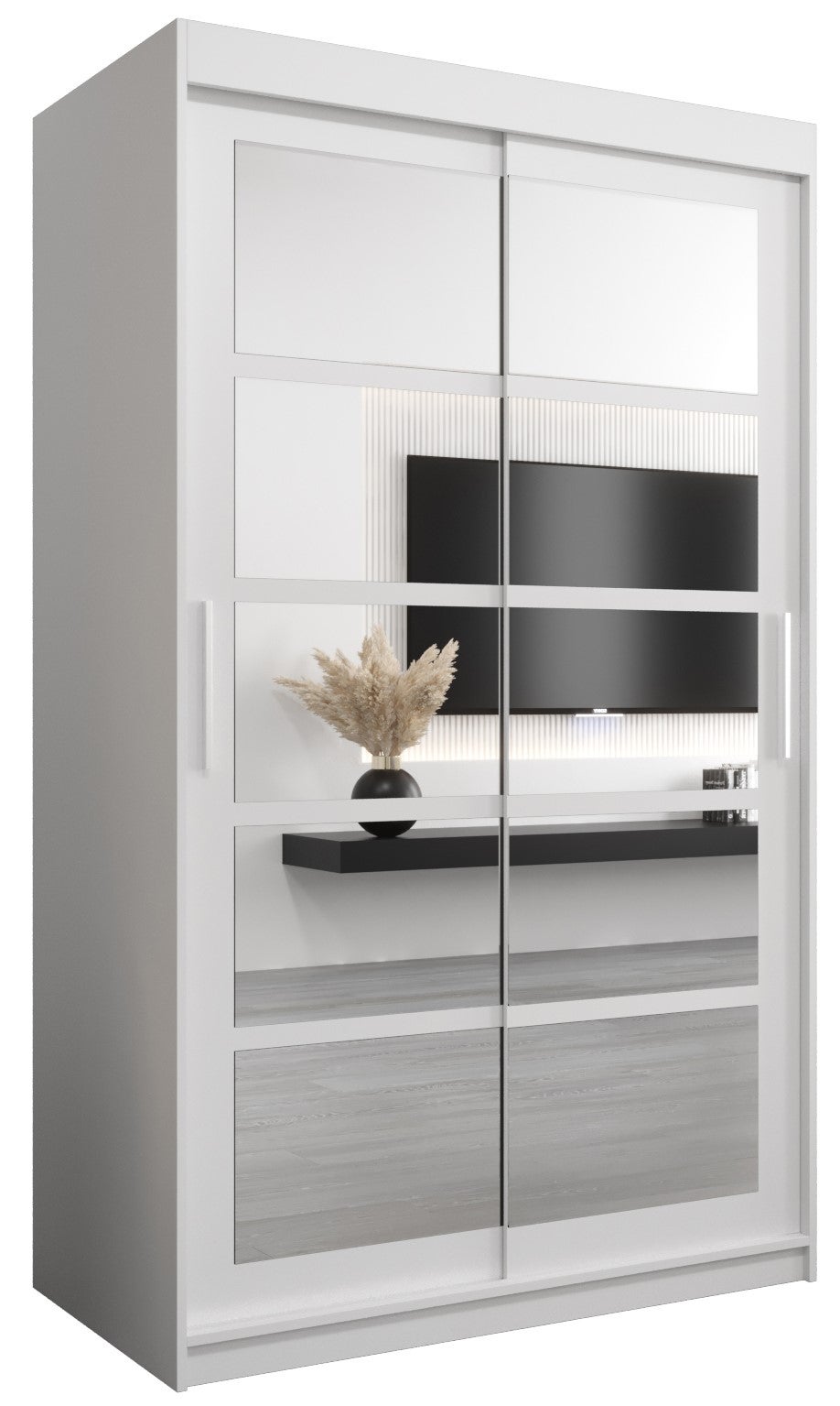 Szafa przesuwna garderoba ROMA 2 120 x 62 x 200 cm Biały - Abiks Meble