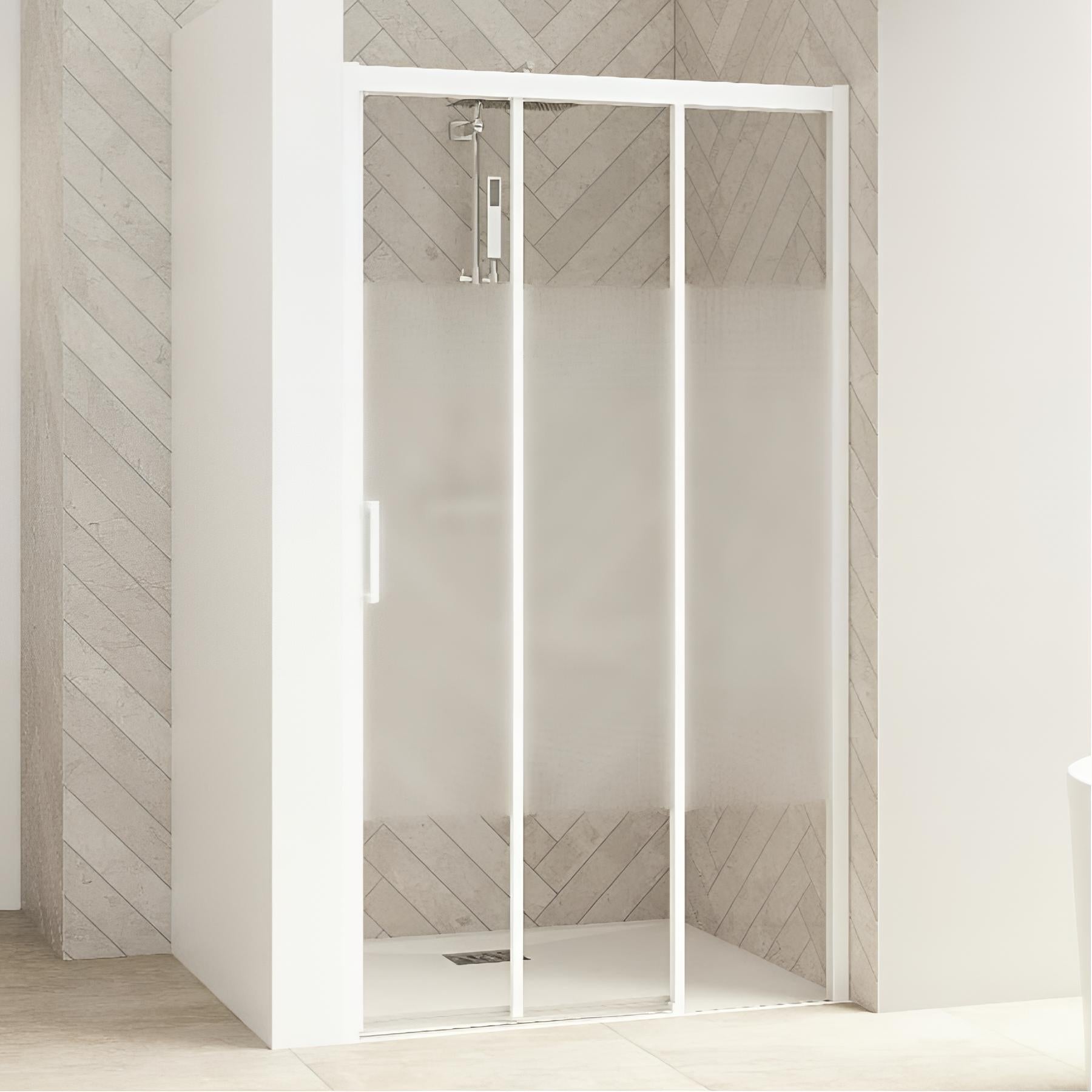 AICA cabine de douche 100x70x195cm en 8mm verre anticalcaire,porte de douche coulissante et paroi latérale