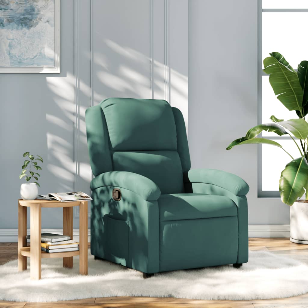 Fauteuil à Oreilles Et Tabouret Assorti - Velours Vert Foncé - Lot De 2