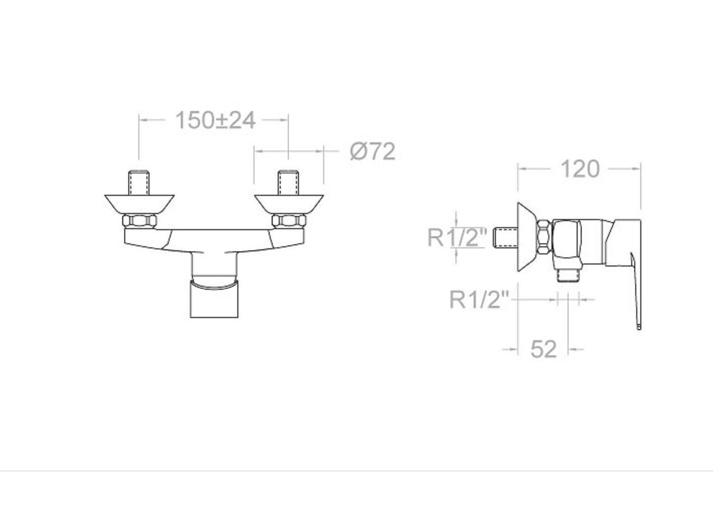 Ramon Soler Grifo de Ducha Monomando Cromado con Sistema S2 de Ahorro de Agua Serie Titanium - 2