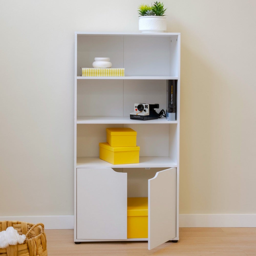 Estante branca de MDF de 2 portas 59x29x119 cm CasaSelección - 8