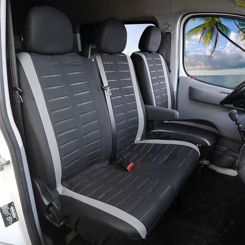 Housse Siege Voiture Couvre Universal Fit La Plupart des Camions Camionnette Bus Siège Avant 1 + 2 (3 Places) Housses de Sieges Universelles - 5