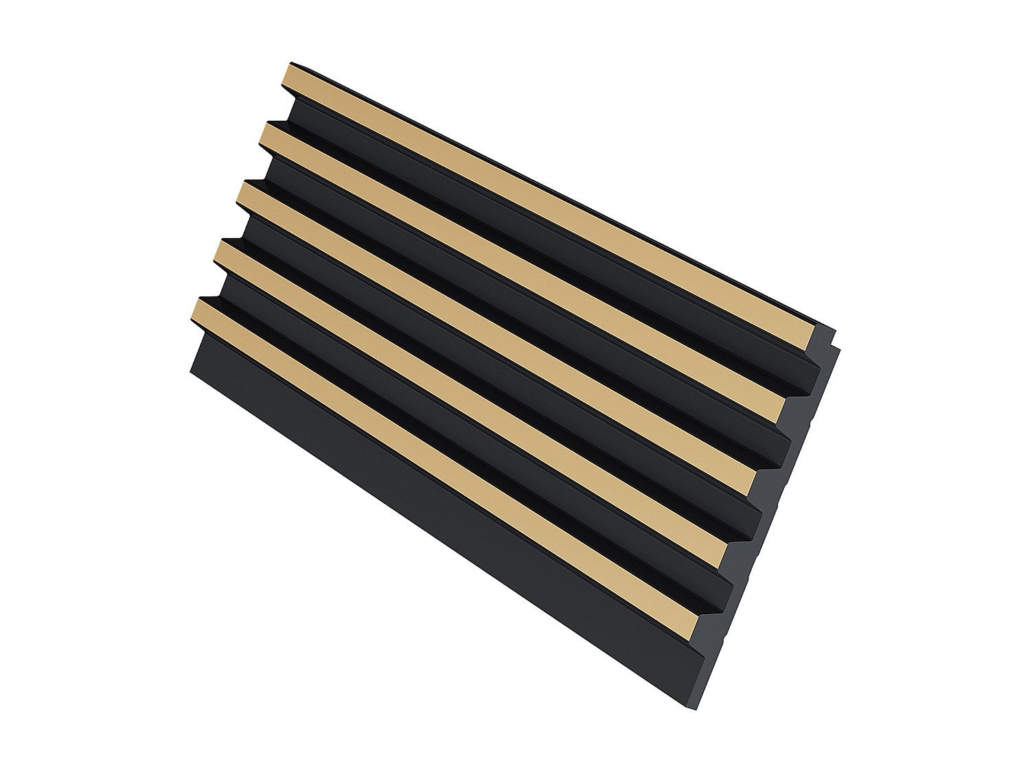 Panel ścienny 3D - Opakowanie 2,83 m² - Czarny i złoty - Zestaw 8 sztuk - CLINTON