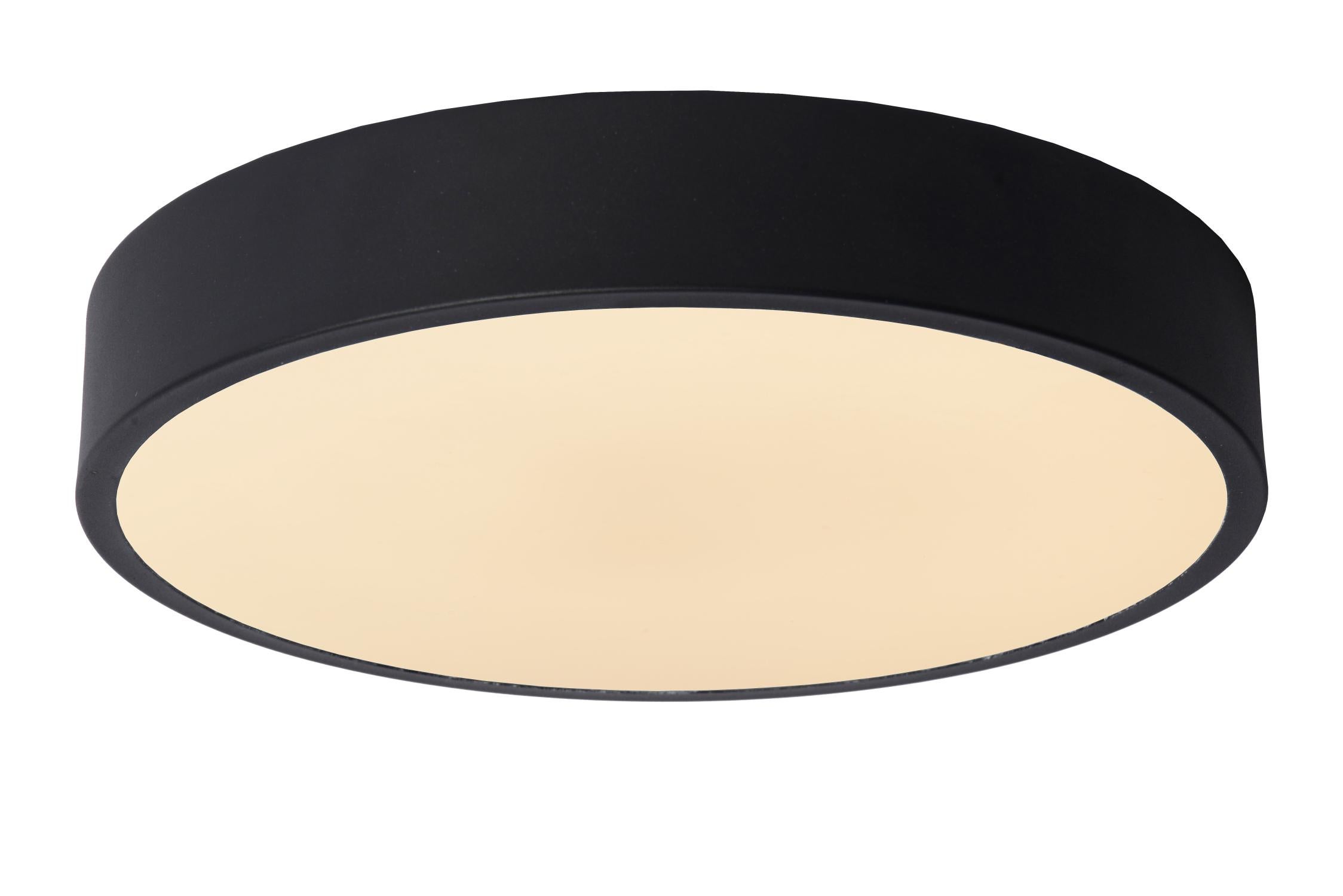 Plafon okrągły UNAR LED 18W Ciepła biel 1260lm czarno-biały wym:5x30x30cm IP20 Lucide