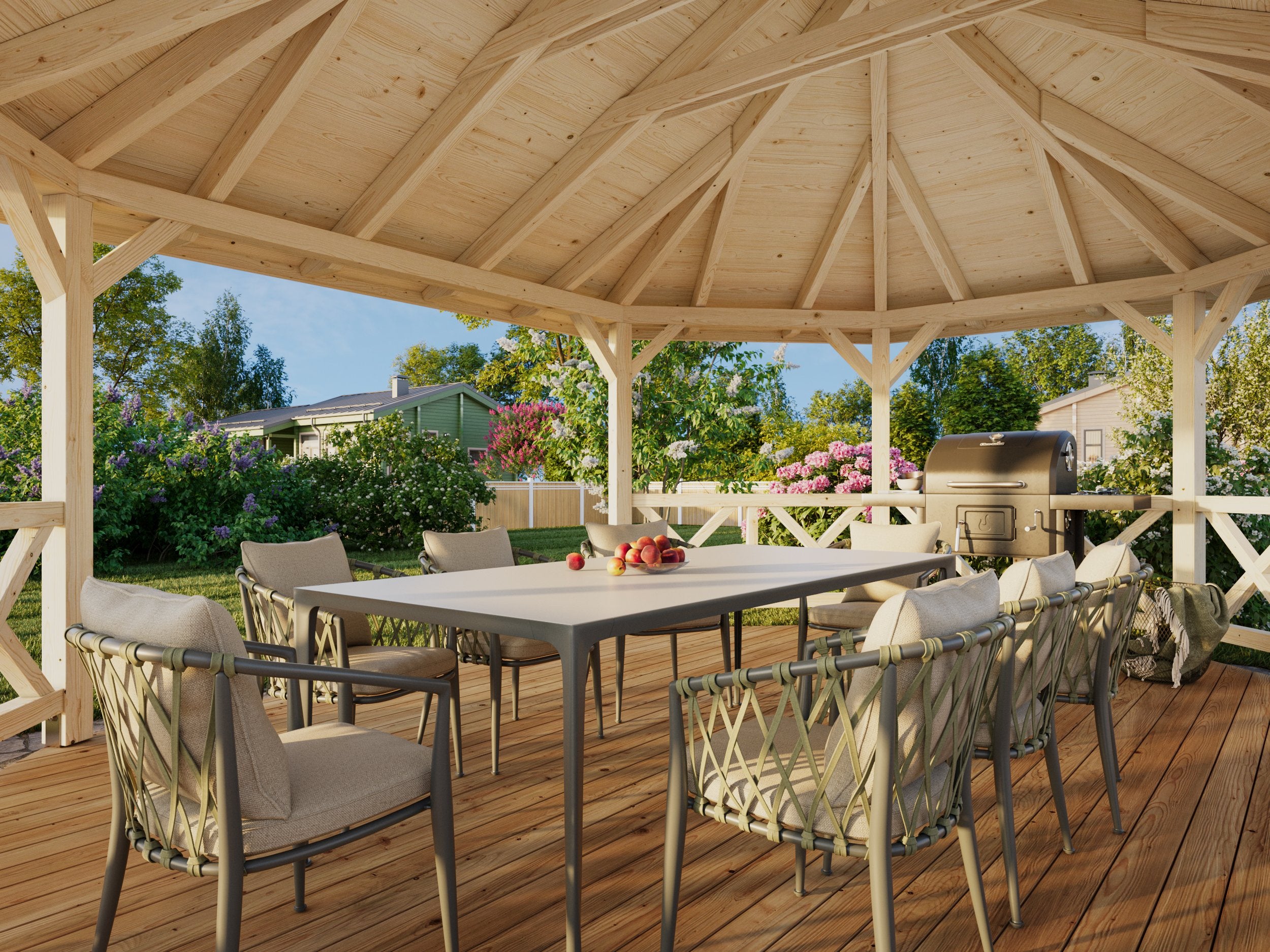 Kiosque de jardin en bois Betty - PALMAKO - 465 x 615 cm - 25 m² - 3