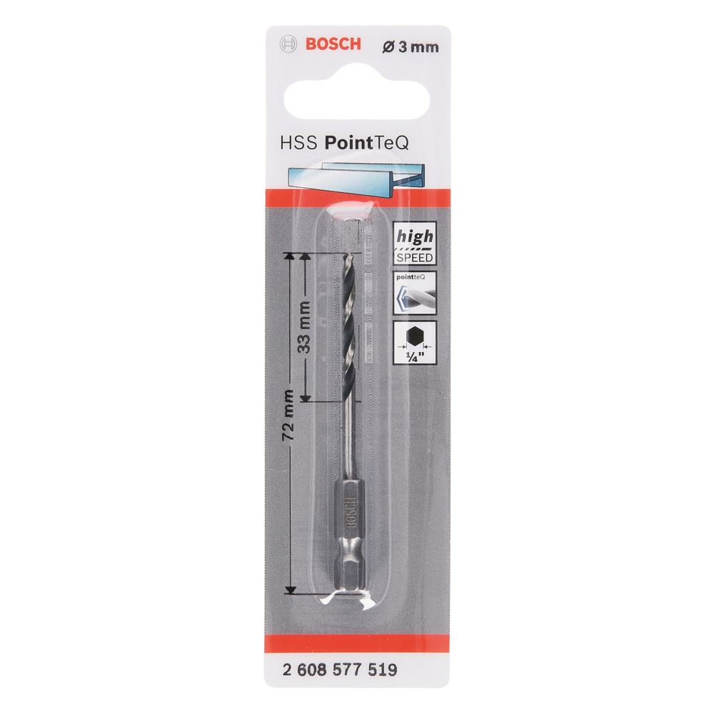 Broca hexagonal HSS PointTeQ de 3&amp;nbsp;mm