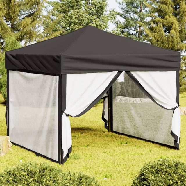 Tenda reception pieghevole con pareti Antracite 3x3 m