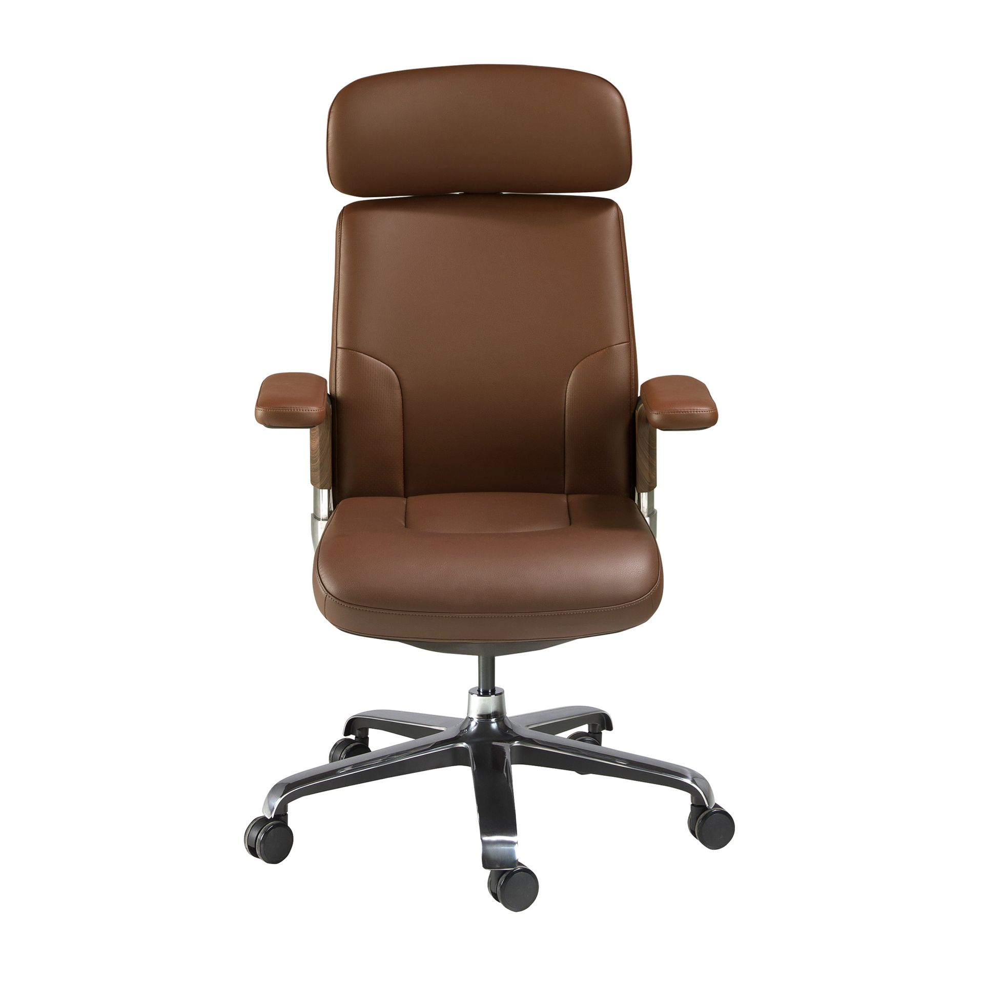 Silla oficina giratoria polipiel marrón 74 x 70 x 118 - 2