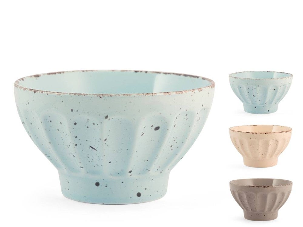 H&H Countryside Set 6 Bicchieri Tazze In Stoneware - Lavabili In Lavastoviglie E Microonde - Design Moderno, Colori Assortiti