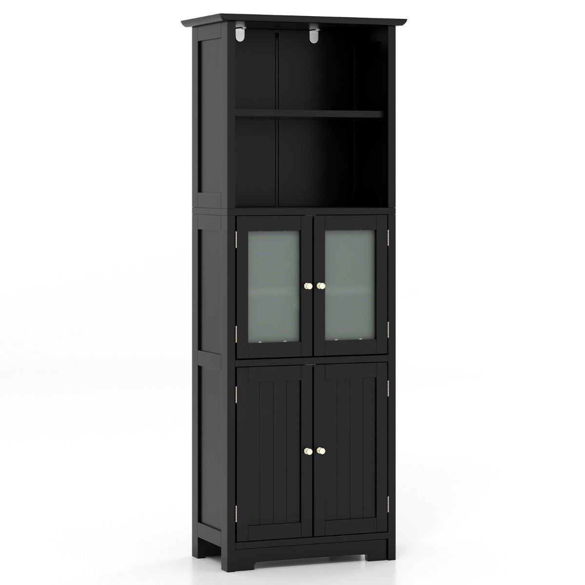 Essenza Armario Alto Con 2 Puertas, Cajón Y Estantes Ajustables Para Baño – Negro , Leroy Merlin