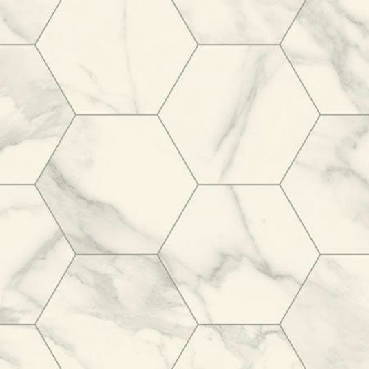 Carrelage Adhésif Mosaïque Hexagone Blanc Mat - 172x152 Mm - Vinyle