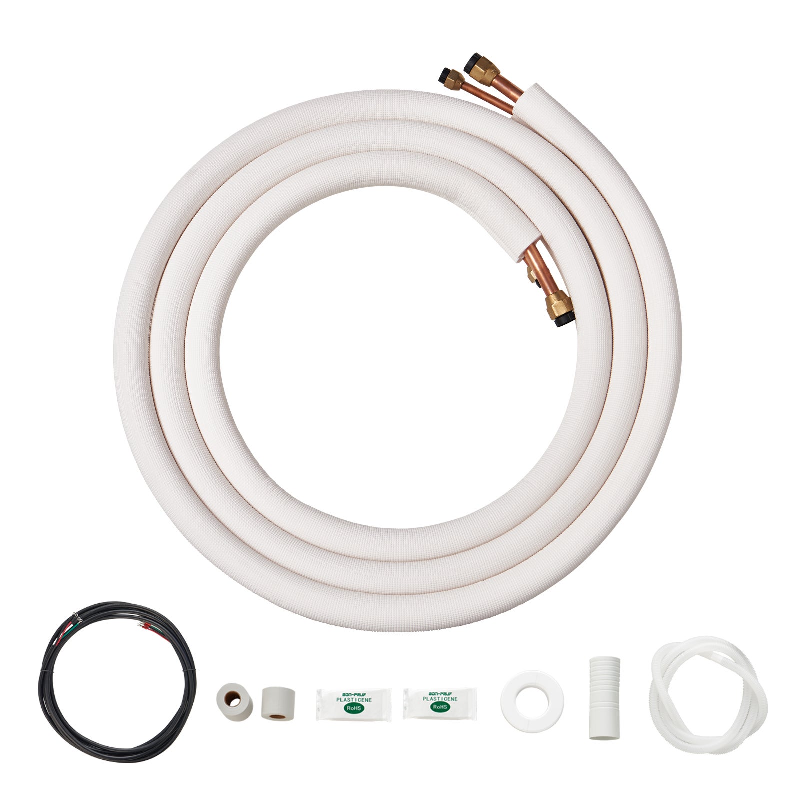 Zestaw kabli mini dzielonych 4,8 m rura miedziana AC z kablem przyłączeniowym 9,53/5,8 mm VEVOR