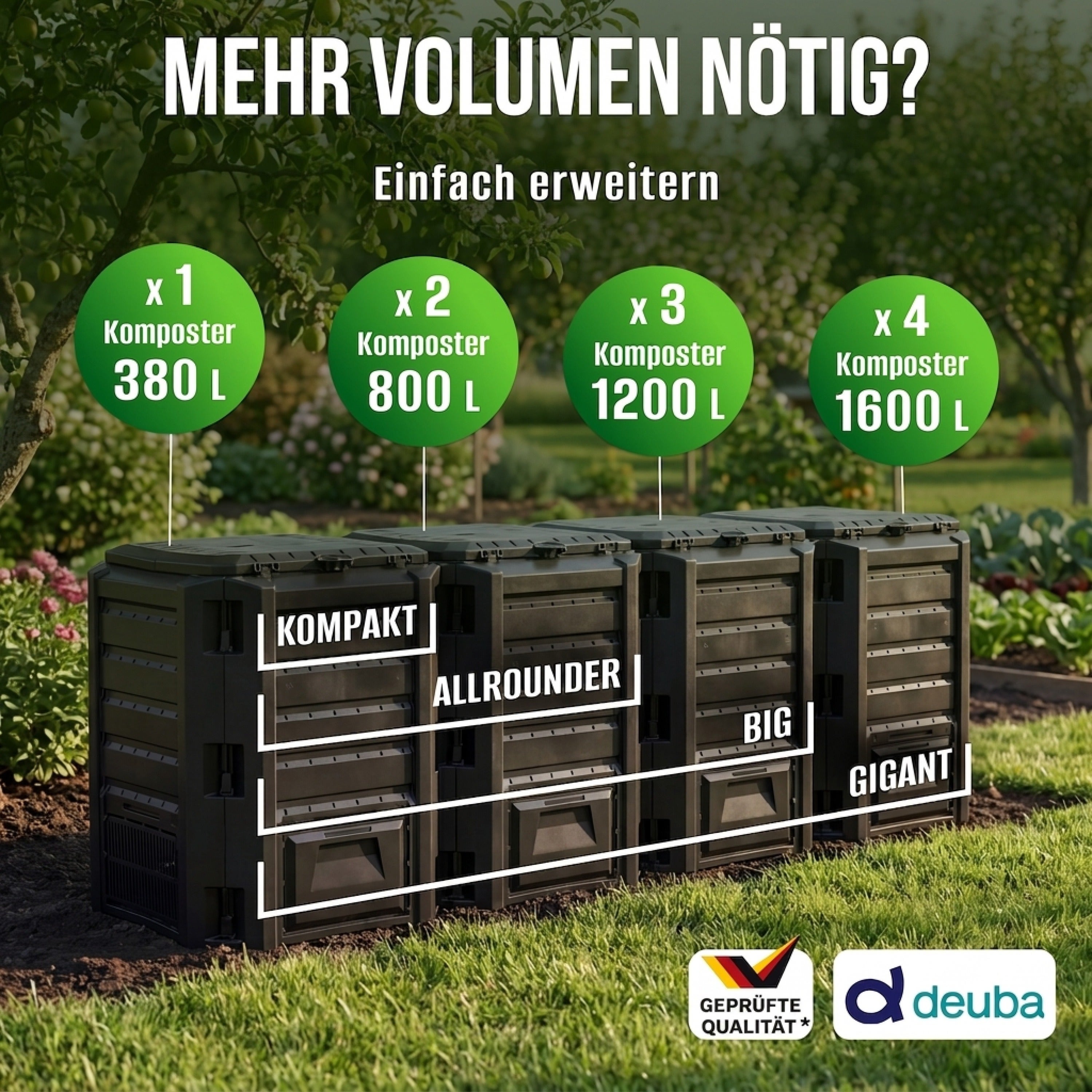 DEUBA Composteur de jardin 1600 L - 6