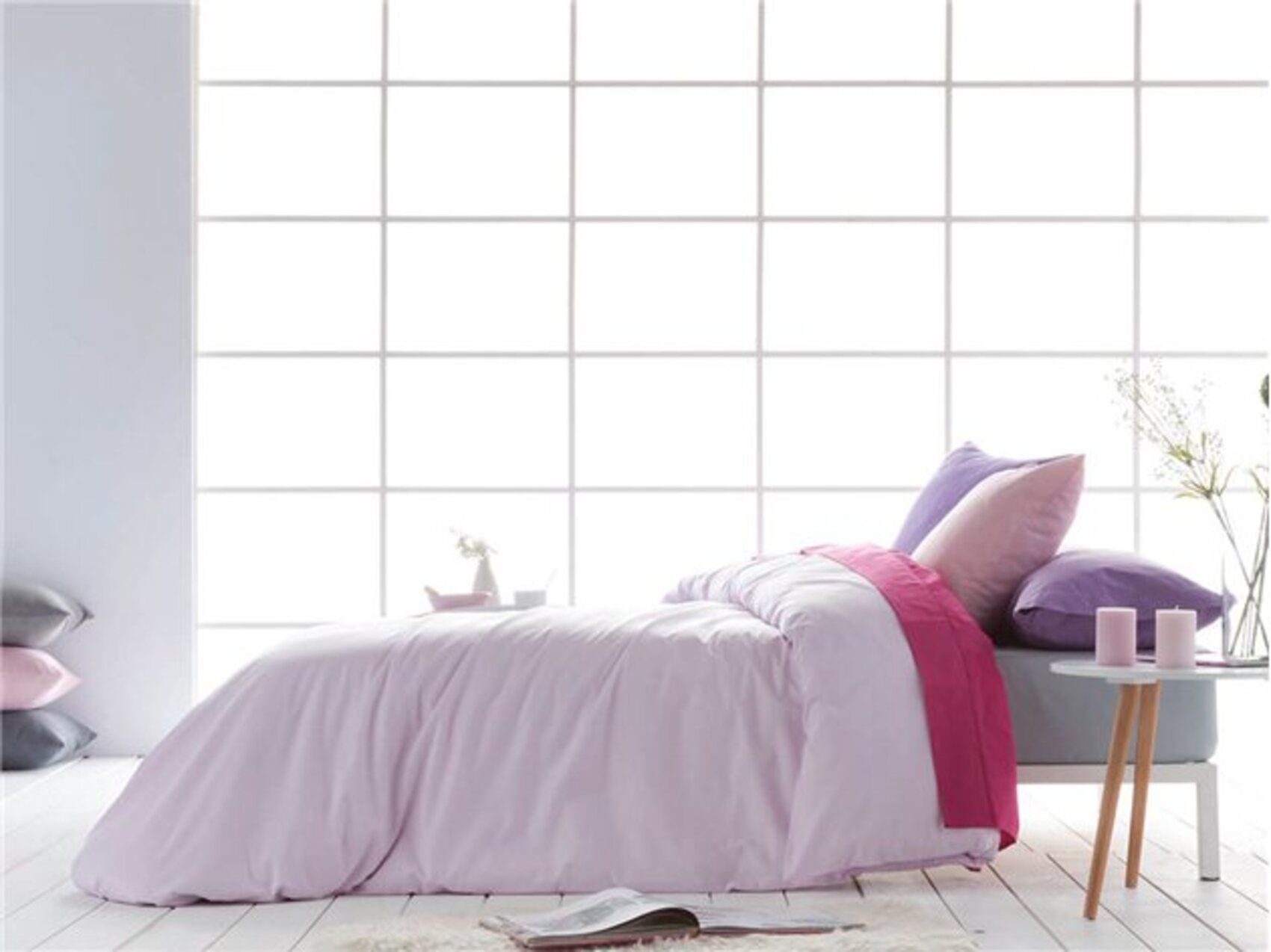 Juego de funda nórdica 3 piezas básic punto color beige para cama de 135 cm