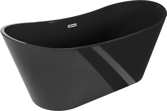 Mexen Montana wanna wolnostojąca 170 x 80 cm, czarna, przelew chrom - 52011708070-01