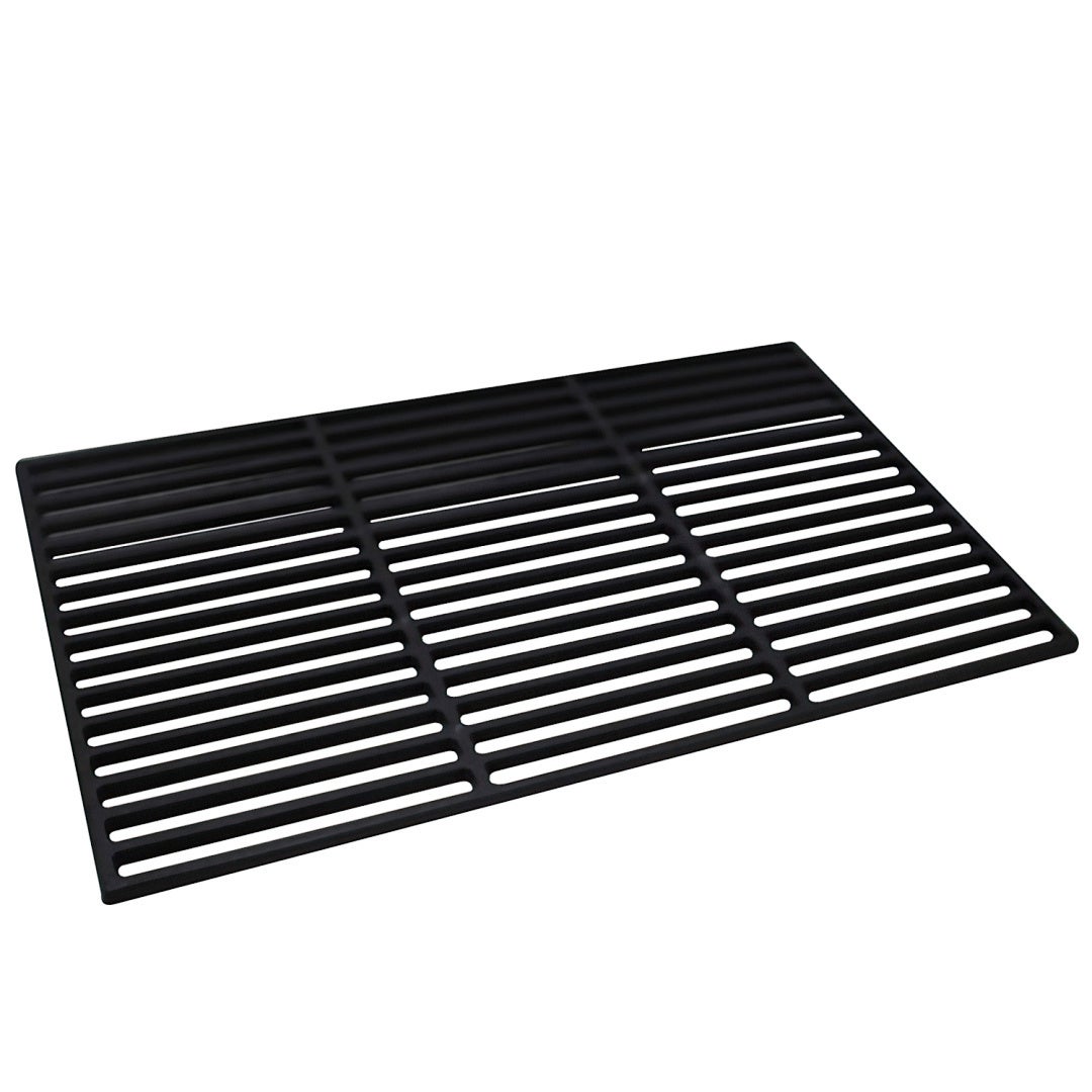 Ruszt grillowy z żeliwa emaliowanego 41,5 × 27,5 cm – Grubość 0,9 cm kompatybilny z grillami węglowymi i gazowymi - Czarny