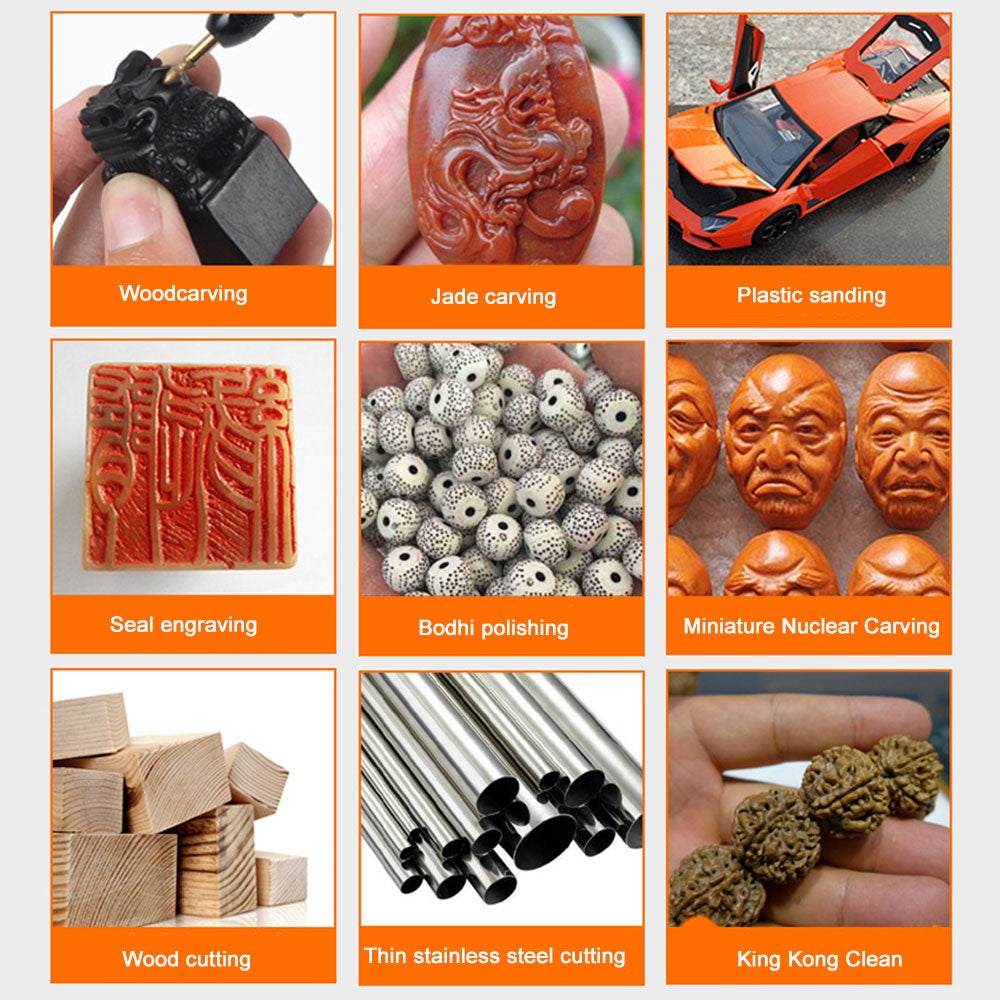 Mini stylo à découper électrique 30W 5V, vitesse Variable, USB, broyeur électrique, outil de polissage des ongles, stylo graveur, 178 pièces/ensemble - 5