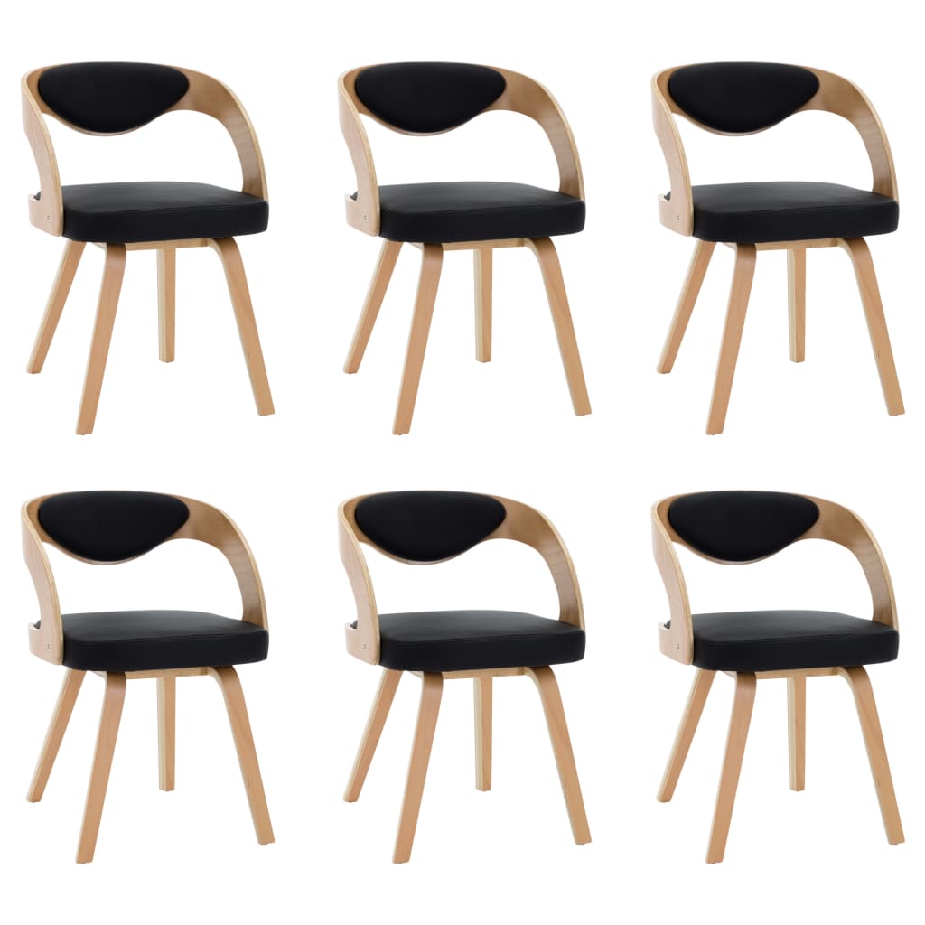 Lot de 6 chaises de salle à manger cuisine design intemporel bois ...