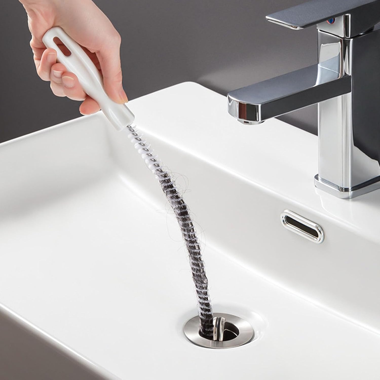 10*Sturalavandini altamente flessibile per rimuovere i capelli, sonda per lavello pieghevole con design a spirale (45 cm) - 6