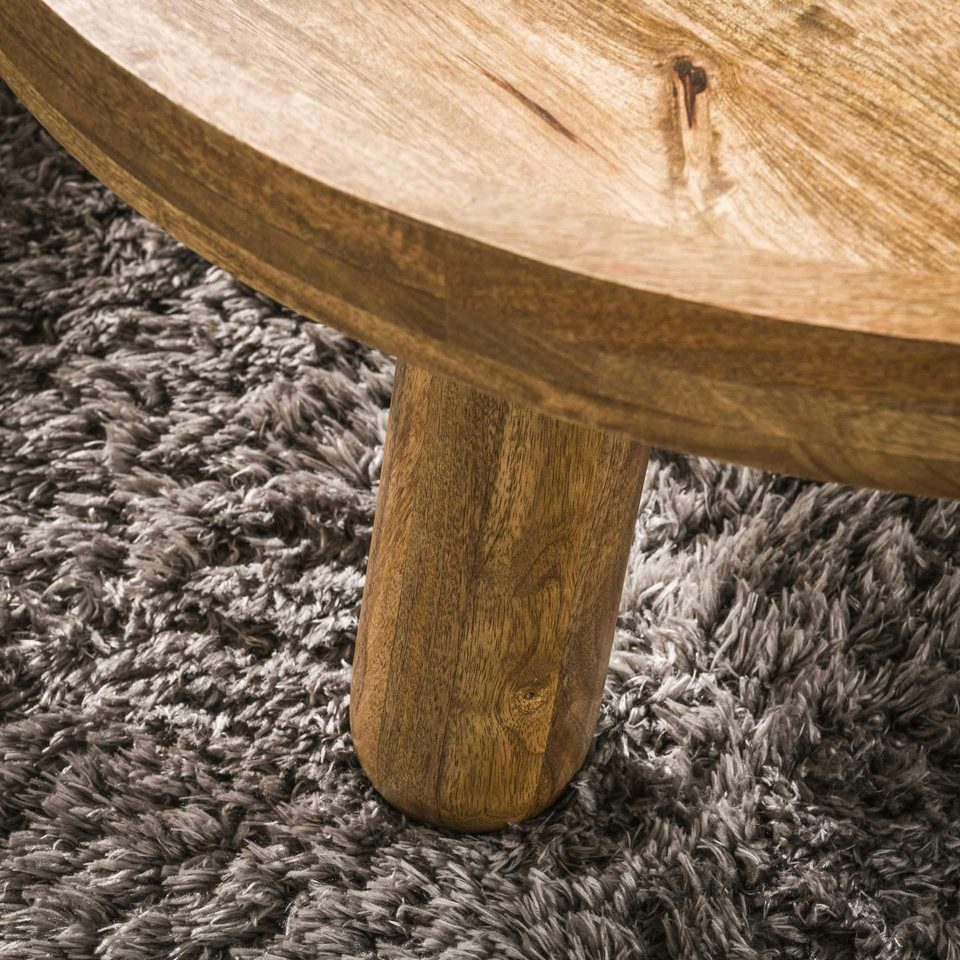 Table basse gigogne à bords hauts en bois de manguier (lot de 2) CREEK - 3