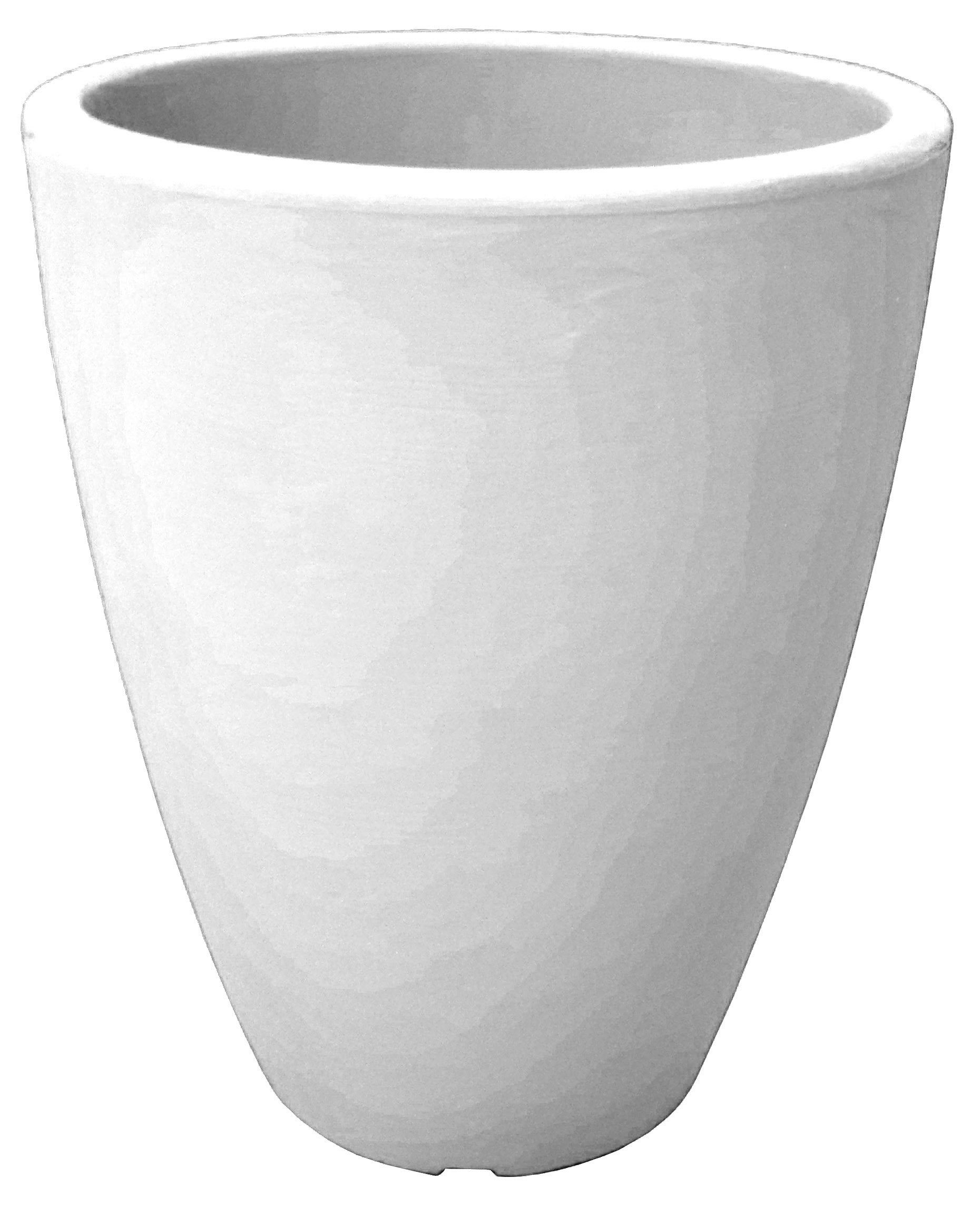 Pot de Fleurs en Résine Rond Blanc H38 Ø 30 Cm - 9