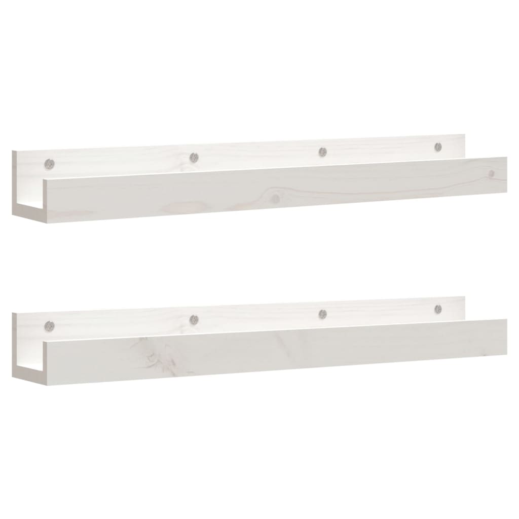 Étagères Flottantes Blanc - Lot De 2 Tablettes Murales 42cm Pour Livres Et Déco