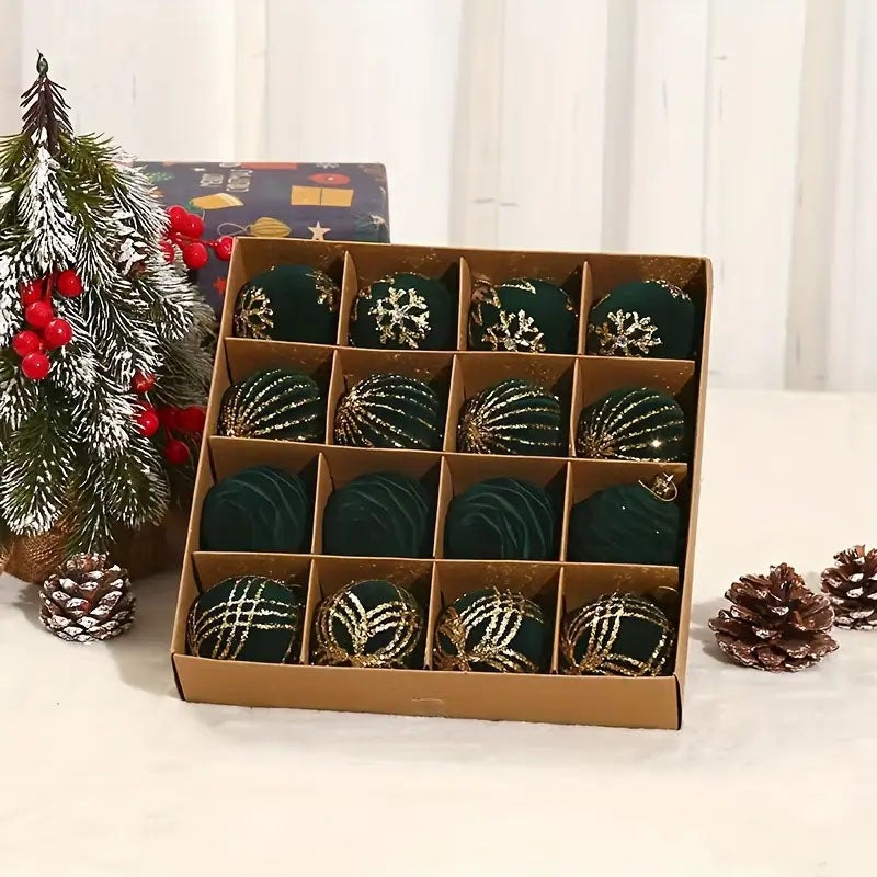 Set Di 6 Palline Di Natale Floccate Da 8 Cm - Decorazioni Festive Per Albero, Casa E Matrimoni