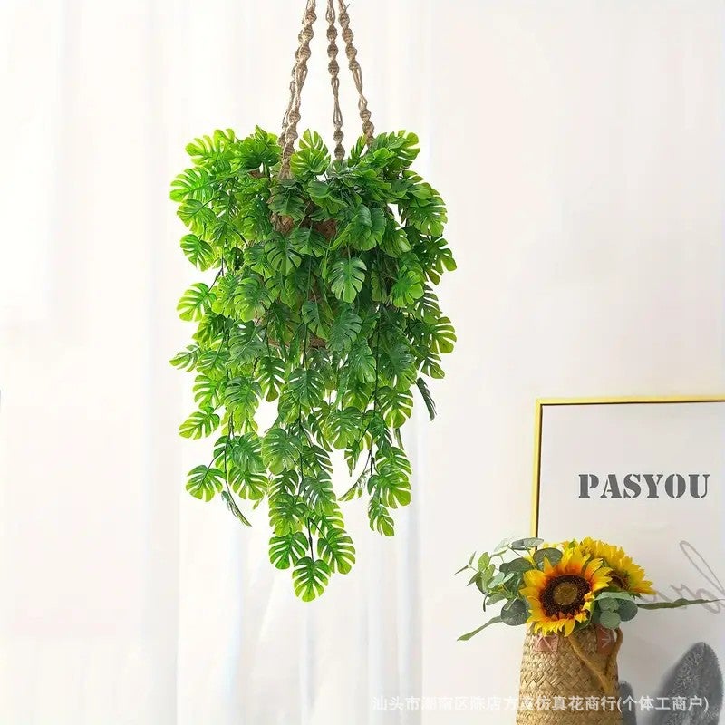 Paquete de 2 enredaderas artificiales: plantas artificiales realistas, resistentes a los rayos UV, aptas para interiores y exteriores,jardines y bodas - 4