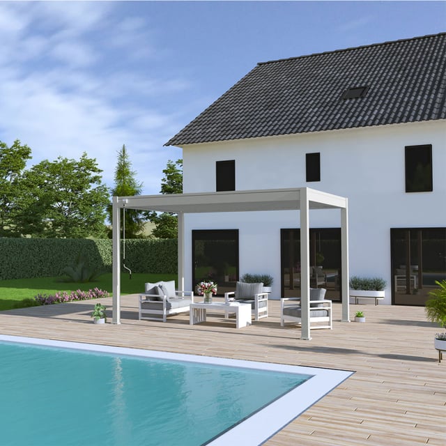 Pergola bioclimatica Ombréa® VS 3x4M - Grigio perla