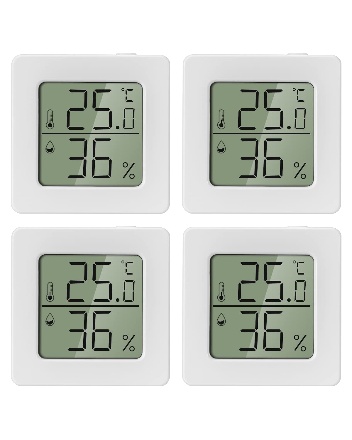 Termometr wewnętrzny Mini Higrometr Wysokiej Klasy Cyfrowy Pokój Dziecięcy Dom Biuro Zestaw 4 szt.