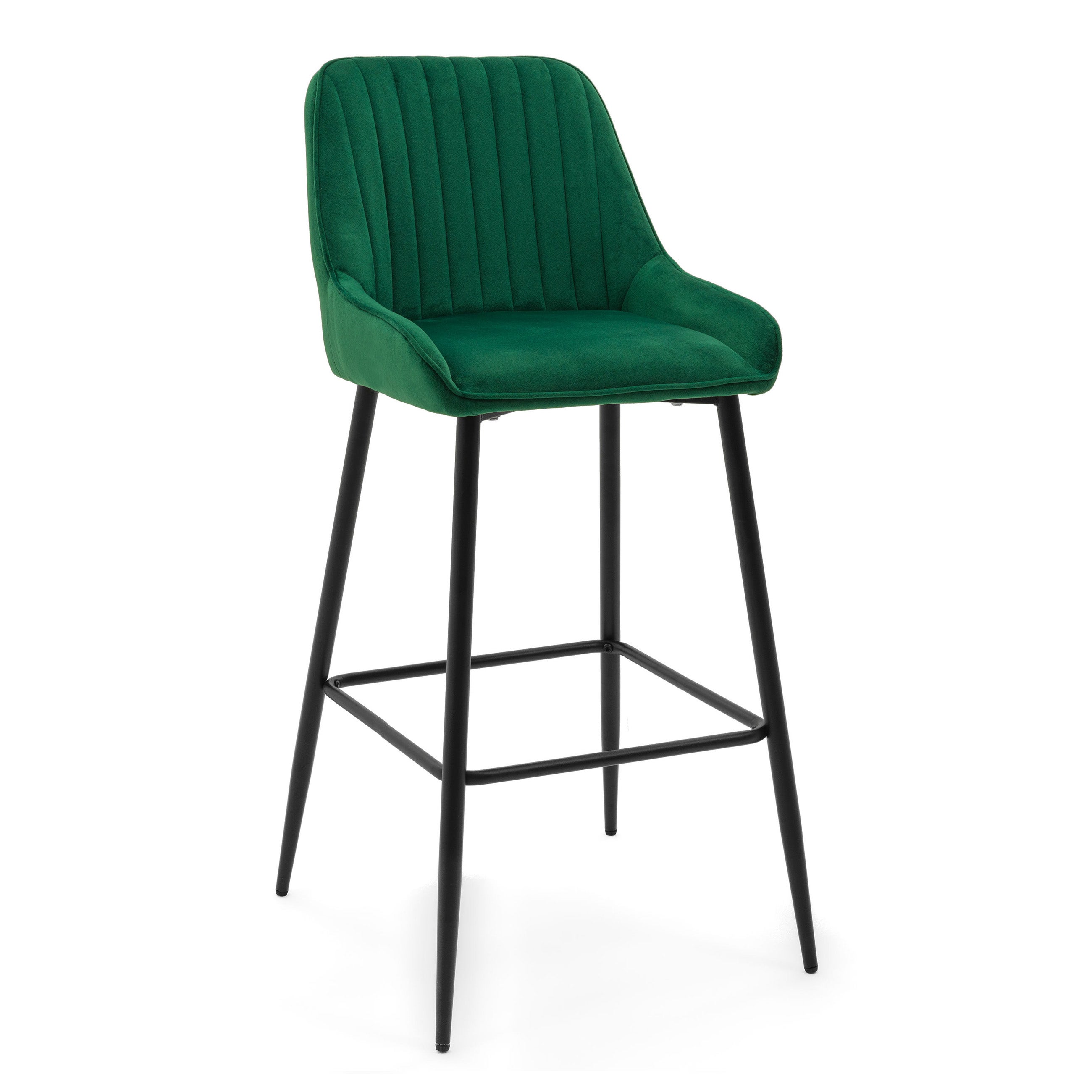 Hoker tapicerowany welurowy do salonu jadalni barowy PASSO zielony