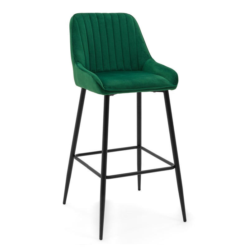 Hoker tapicerowany welurowy do salonu jadalni barowy PASSO zielony