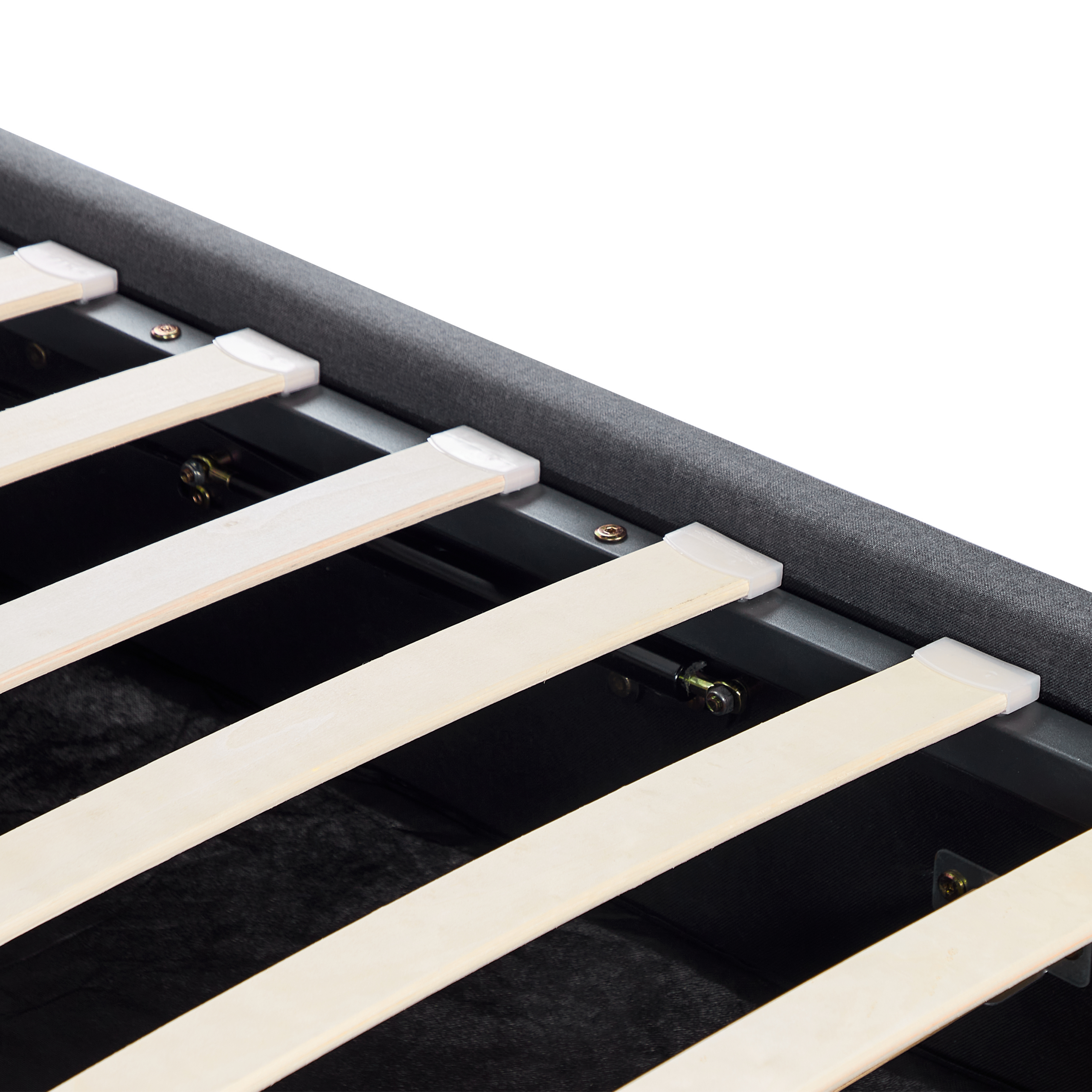 Letto contenitore Tessuto RENNES 140 x 200 cm Grigio scuro - 9