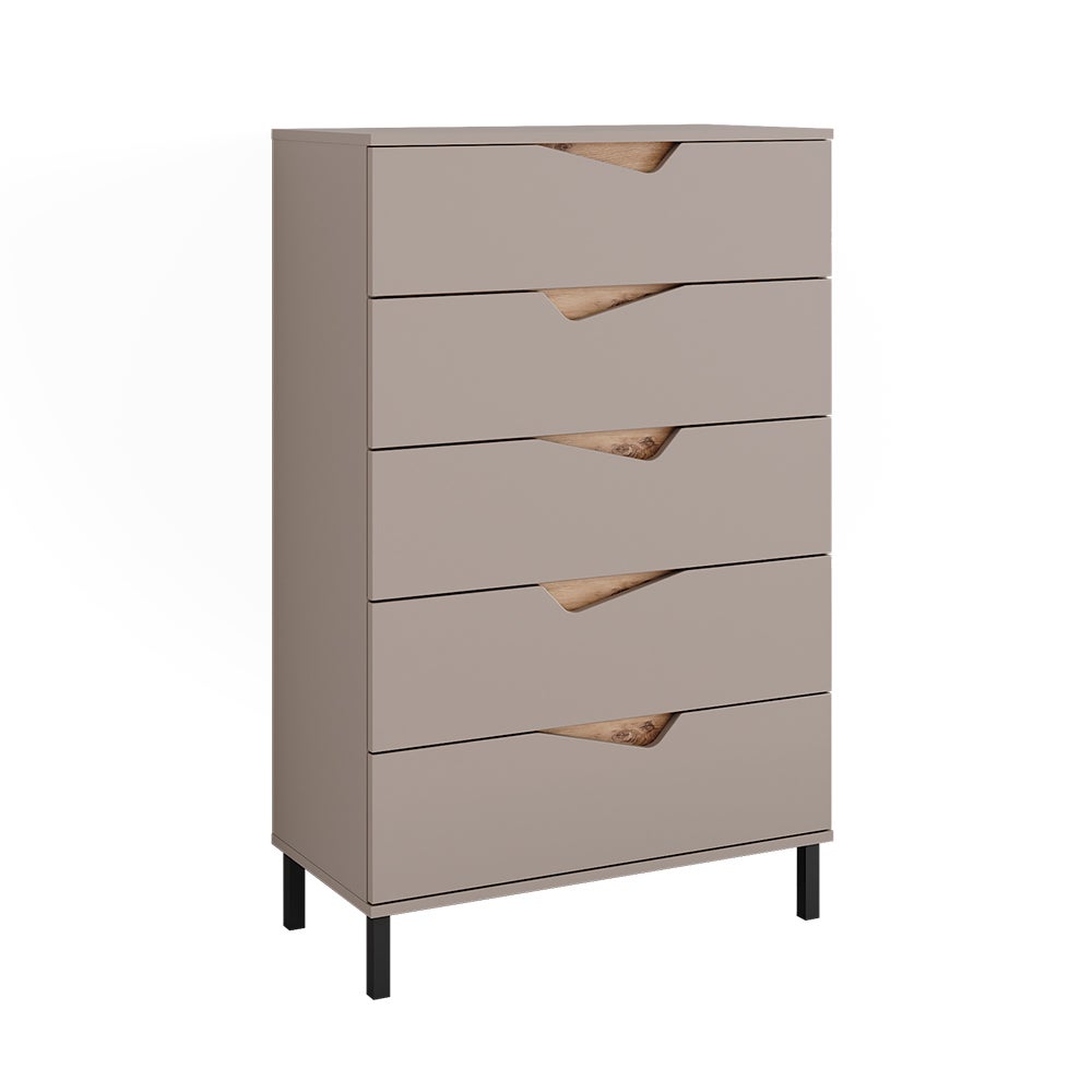 Vicco Kredens Marelle, Greige/Artisan, 76 x 120 cm z 5 szufladami