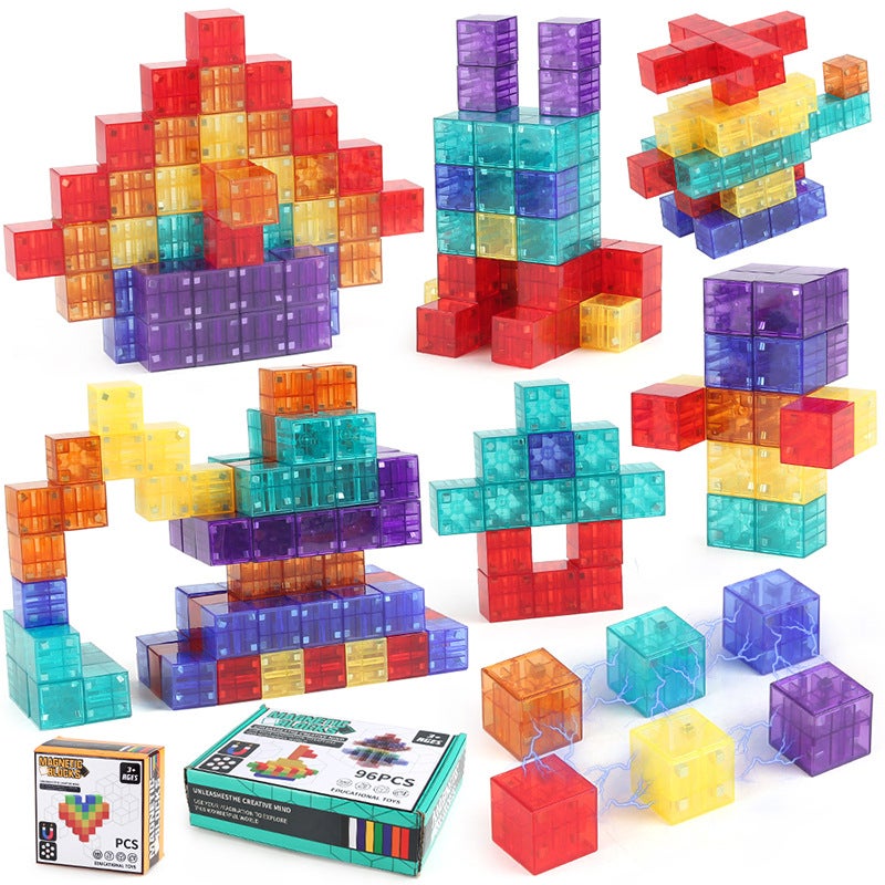 aaczly Construction Magnetique Enfant 82 Pièces Blocs de Construction Magnétiques Enfants Educatif Jeux Cadeaux pour Enfants à Partir de 3 4 5 6 7 Ans | Votre wishlist sur