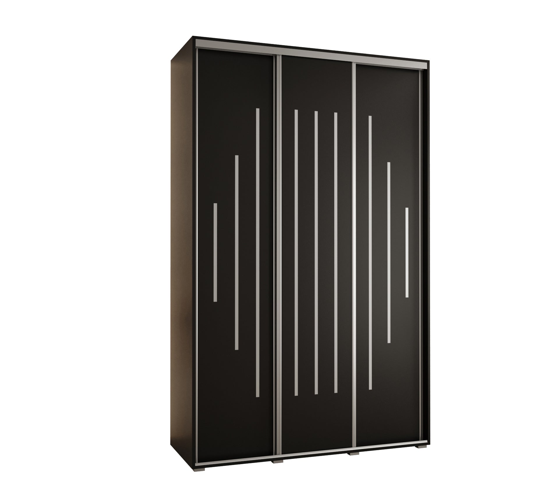 Szafa przesuwna wysoka Davos 12 160 x 60 x 235,2 cm czarny + czarny + u. srebrny - Abiks Meble